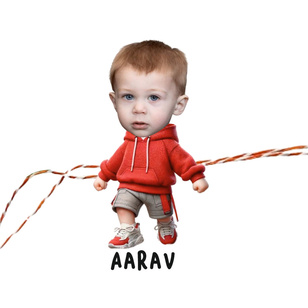 Babble Wrap Personalised Caricature Rakhi - Boy