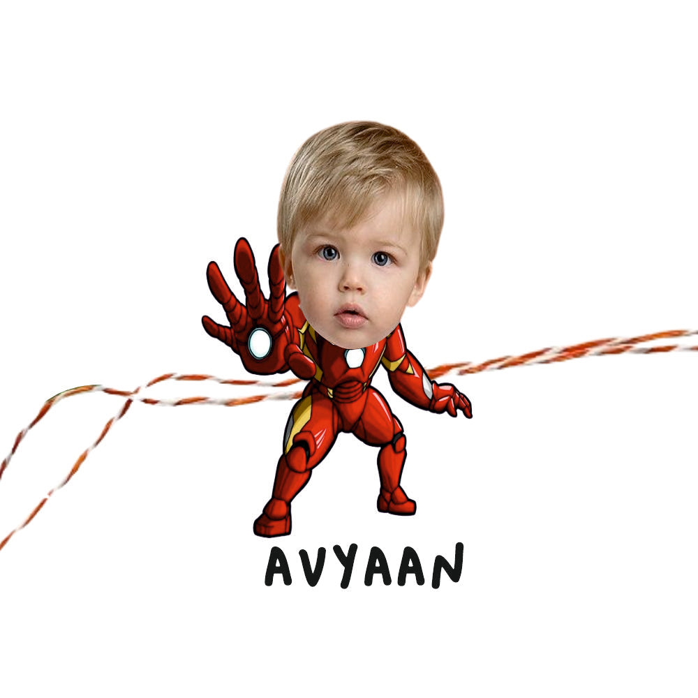 Babble Wrap Personalised Caricature Rakhi - Iron Man