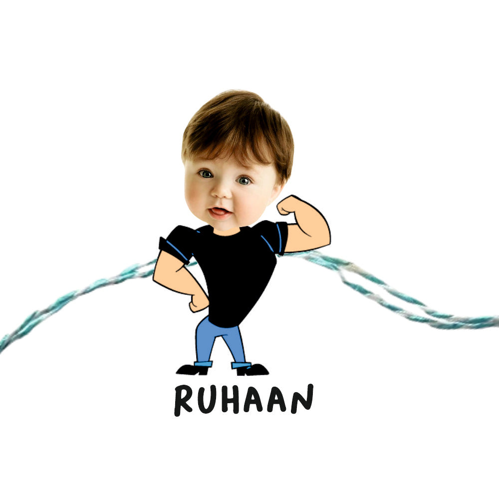 Babble Wrap Personalised Caricature Rakhi - Boy