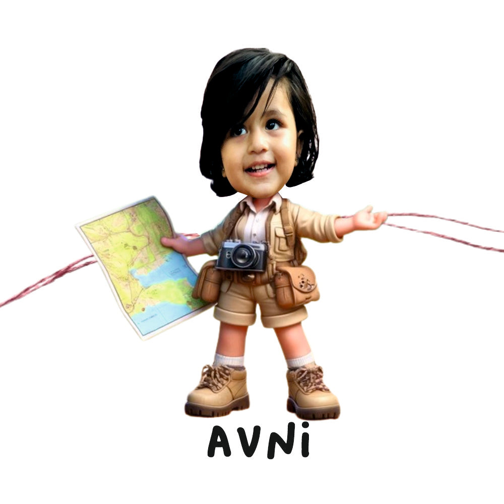 Babble Wrap Personalised Caricature Rakhi - Girl