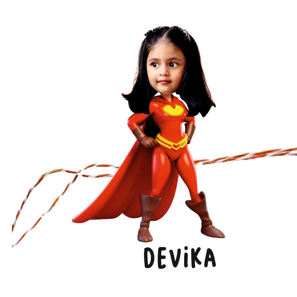 Babble Wrap Personalised Caricature Rakhi - Girl