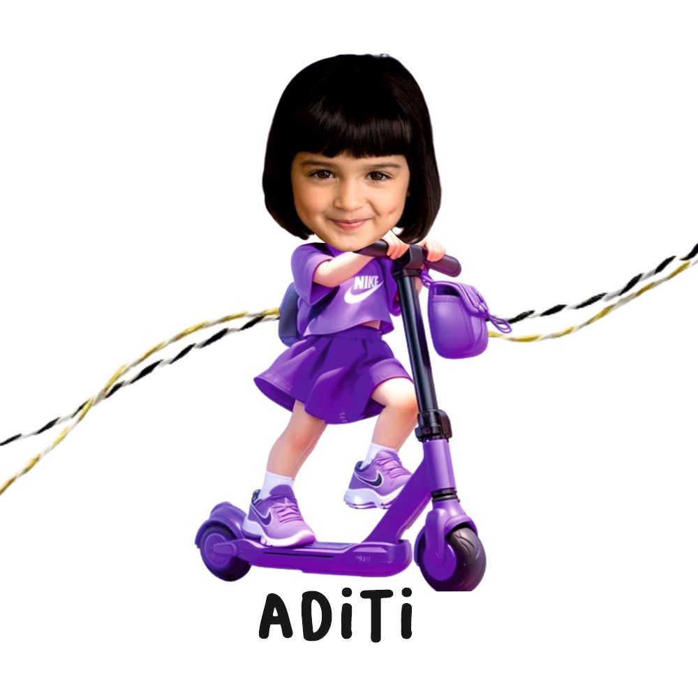 Babble Wrap Personalised Caricature Rakhi - Girl