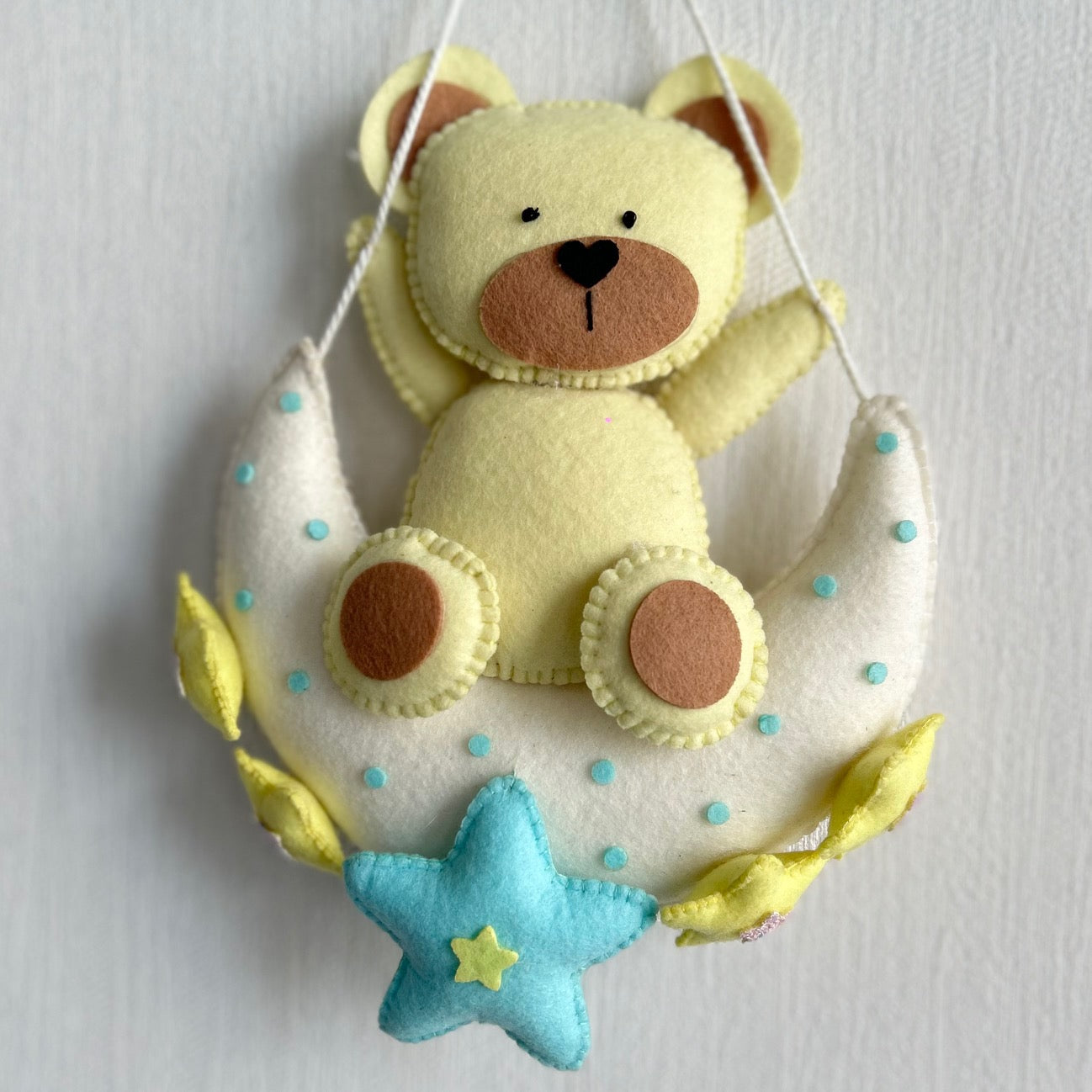 Babble Wrap Teddy On a Moon Name Hanging