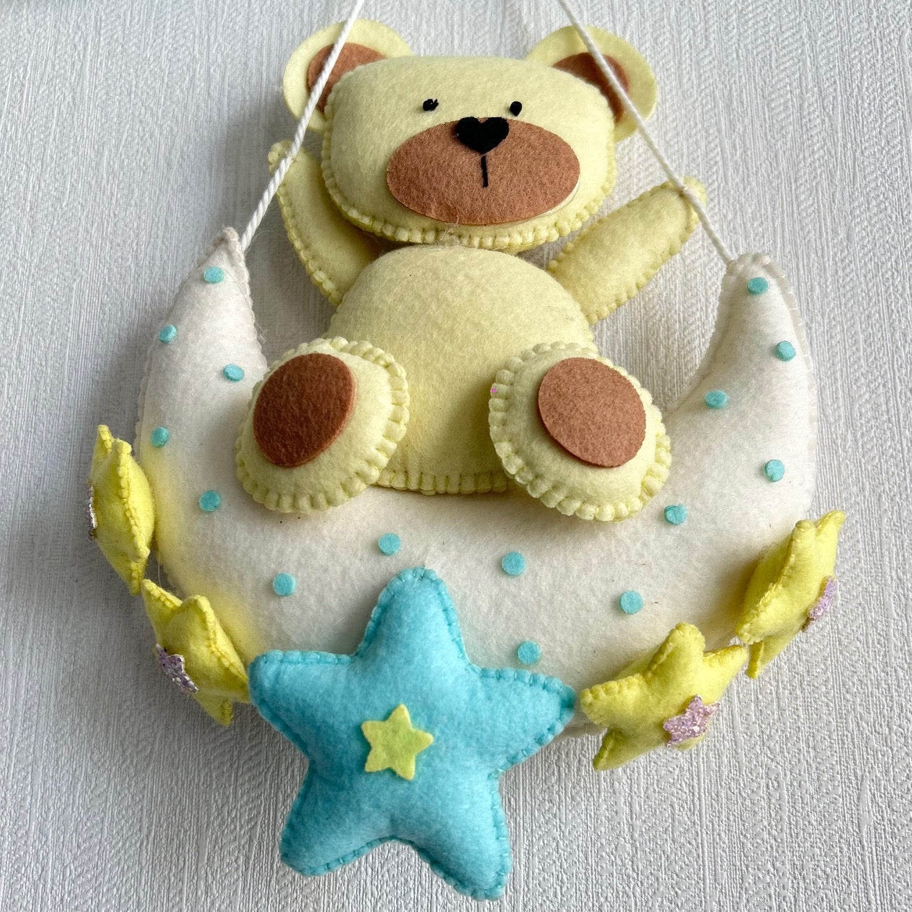 Babble Wrap Teddy On a Moon Name Hanging