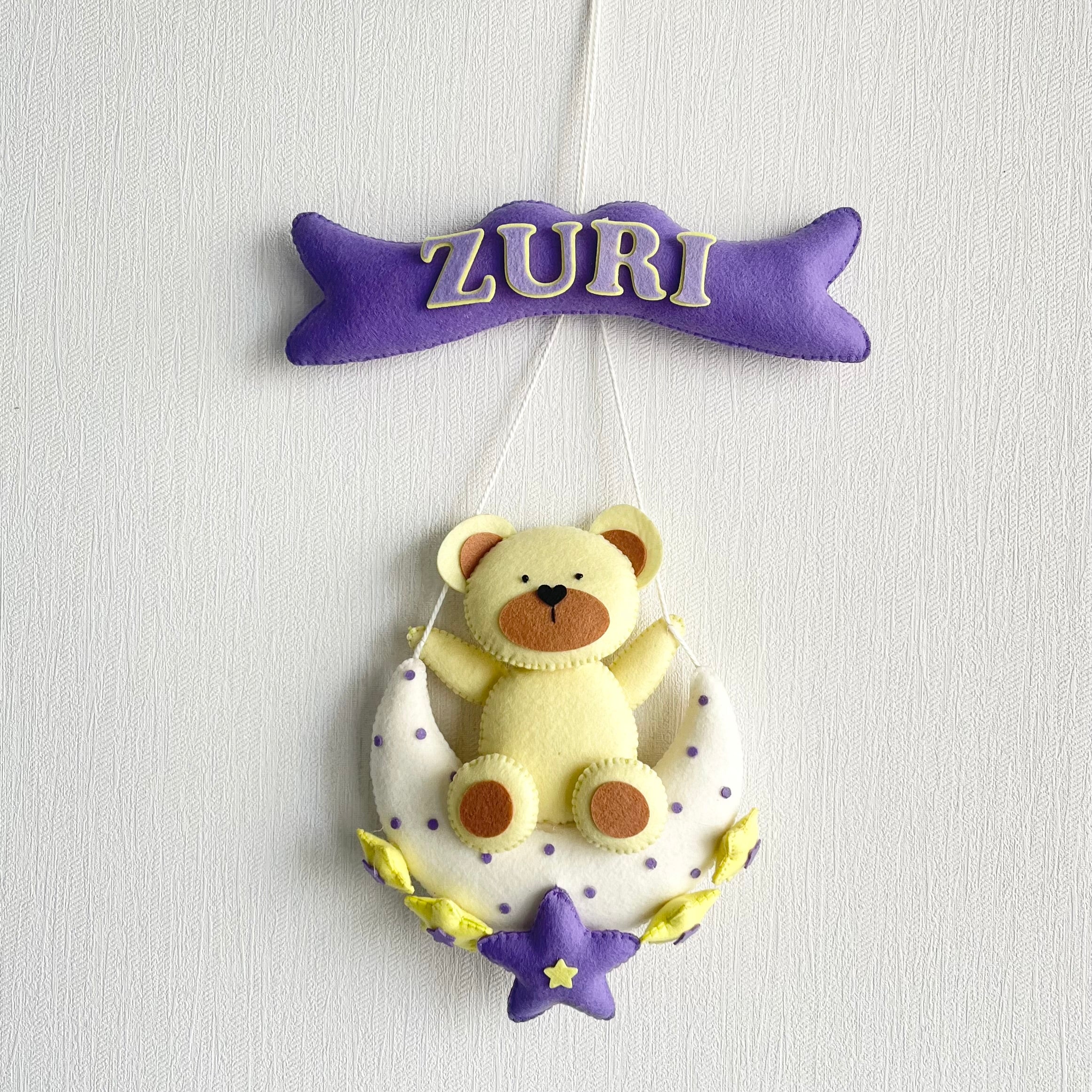 Babble Wrap  Teddy's Starry Moon Name Hanging