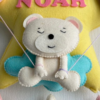 Babble Wrap Teddy on a Star Name Hanging