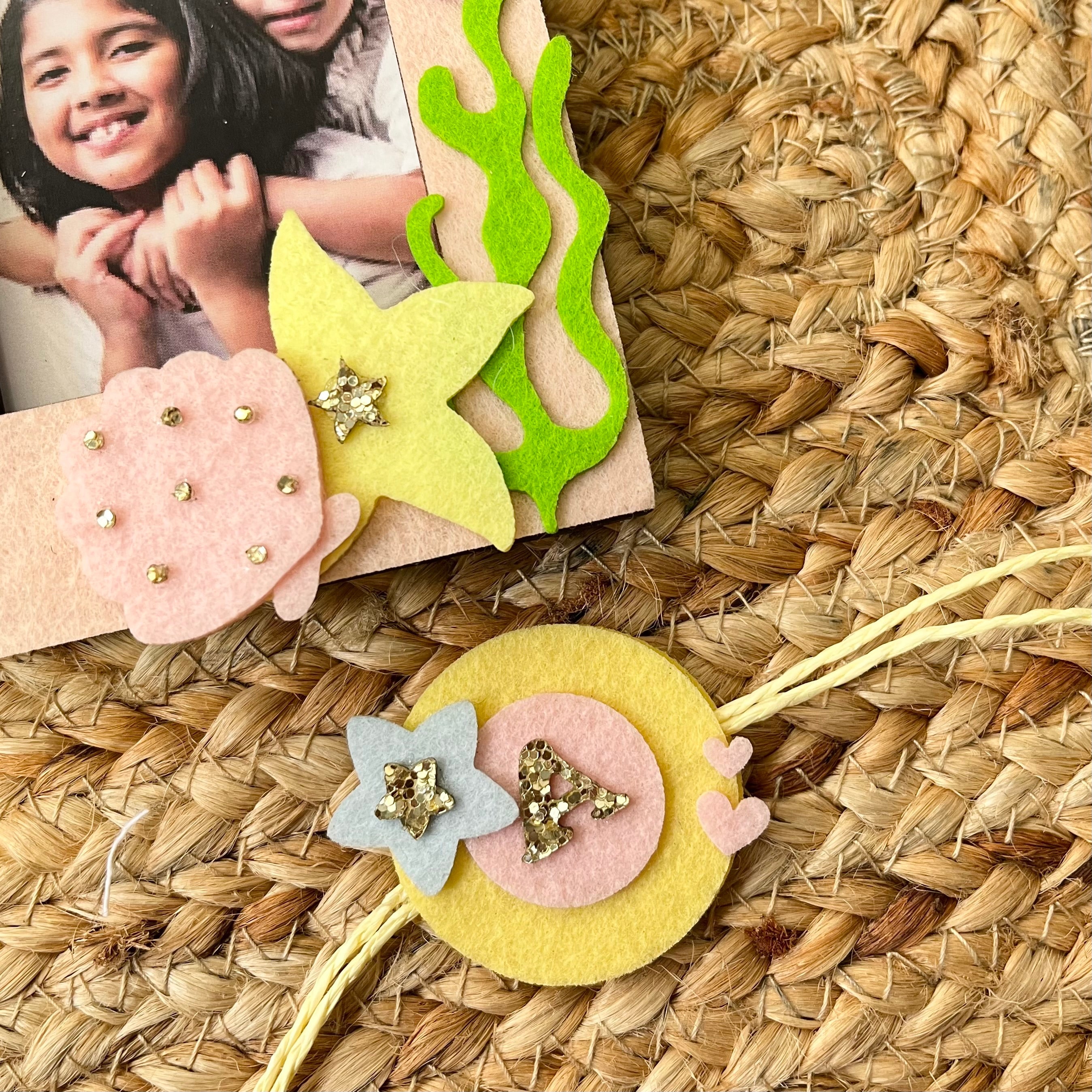 Babble Wrap Wooden Photo Frame With Rakhi