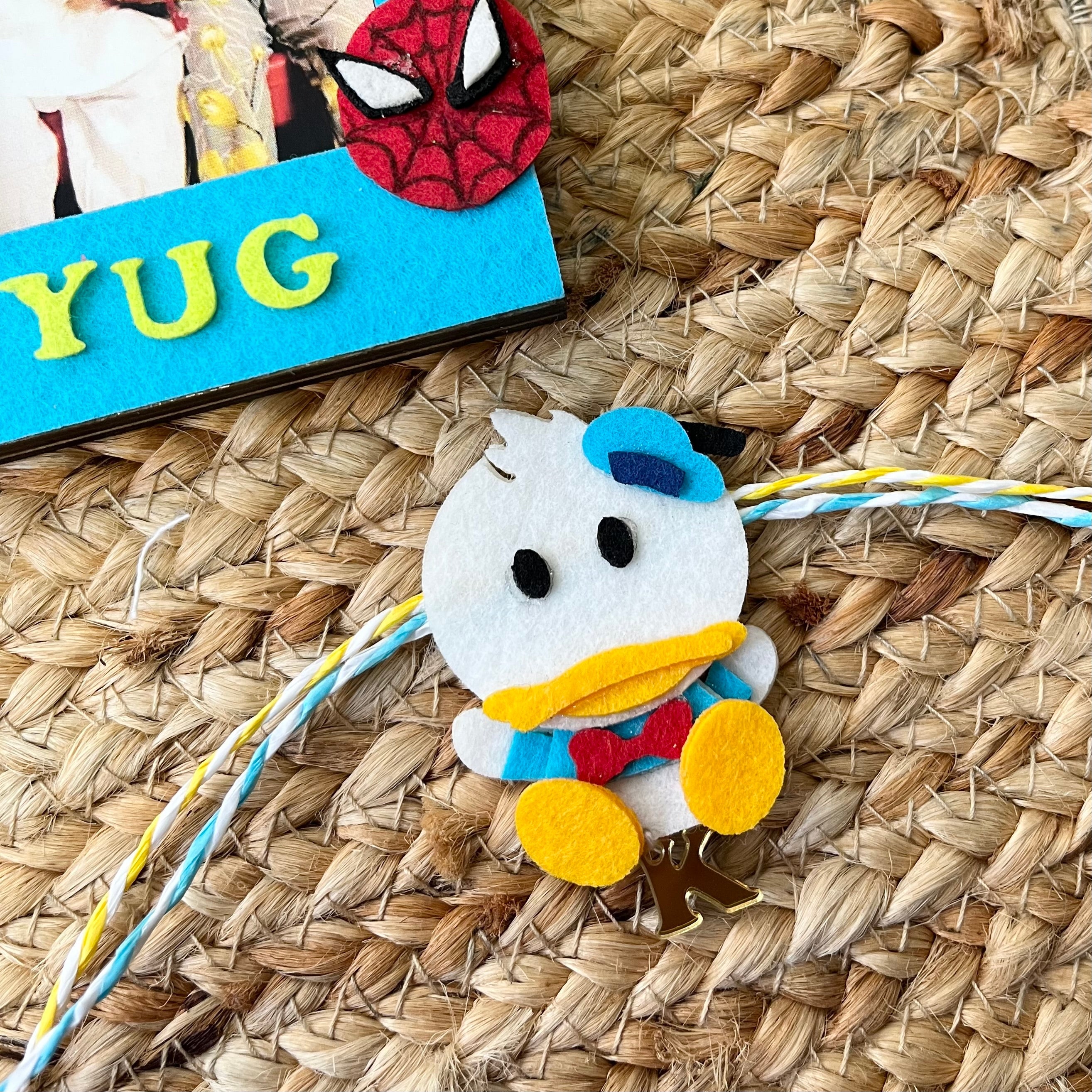 Babble Wrap Wooden PhotoFrame With Rakhi - Super Snap