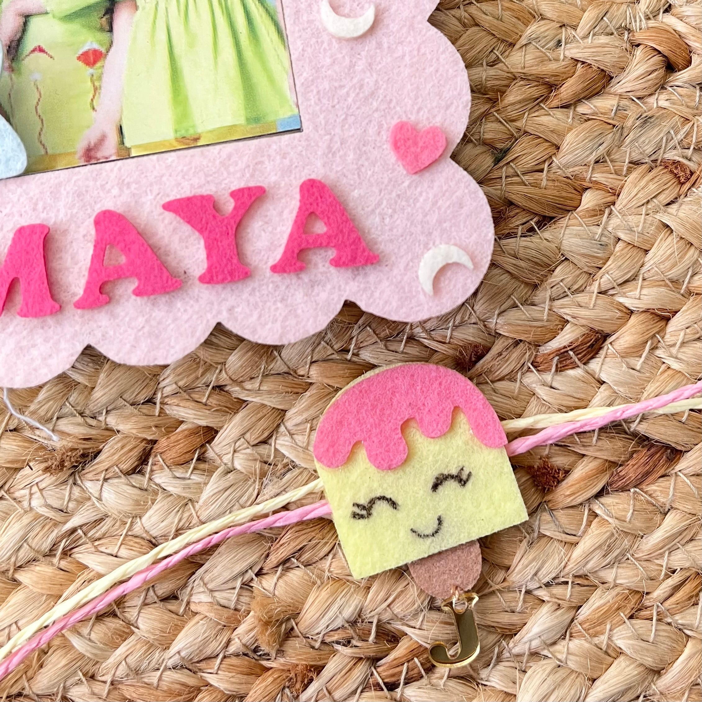 Babble Wrap Wooden Photo Frame With Rakhi