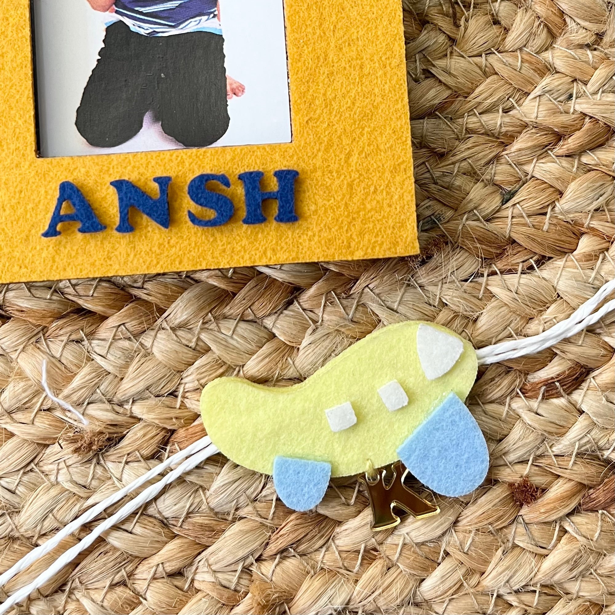 Babble Wrap Wooden Photo Frame With Rakhi