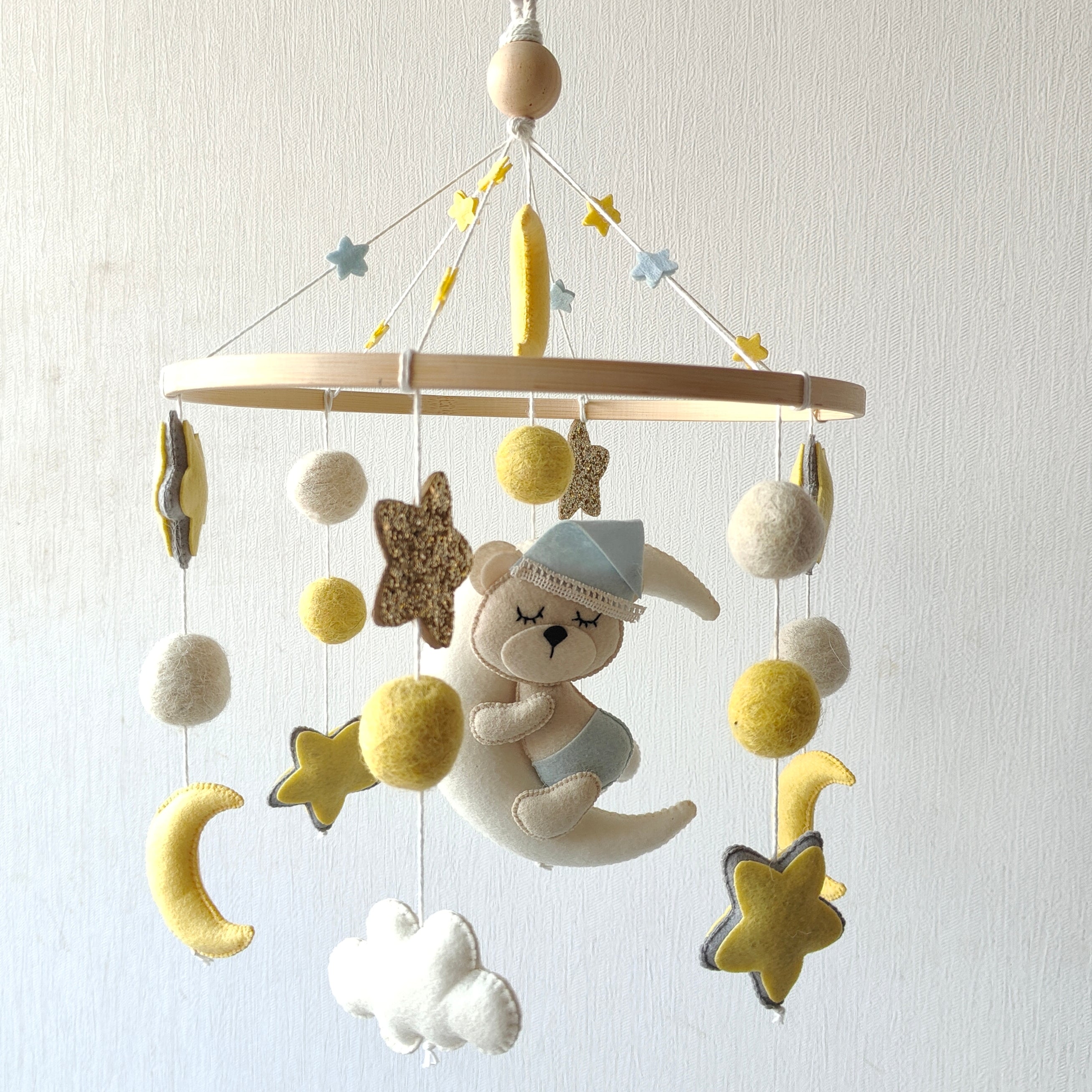 Cot / Crib Mobile - Dreaming Teddy Bear
