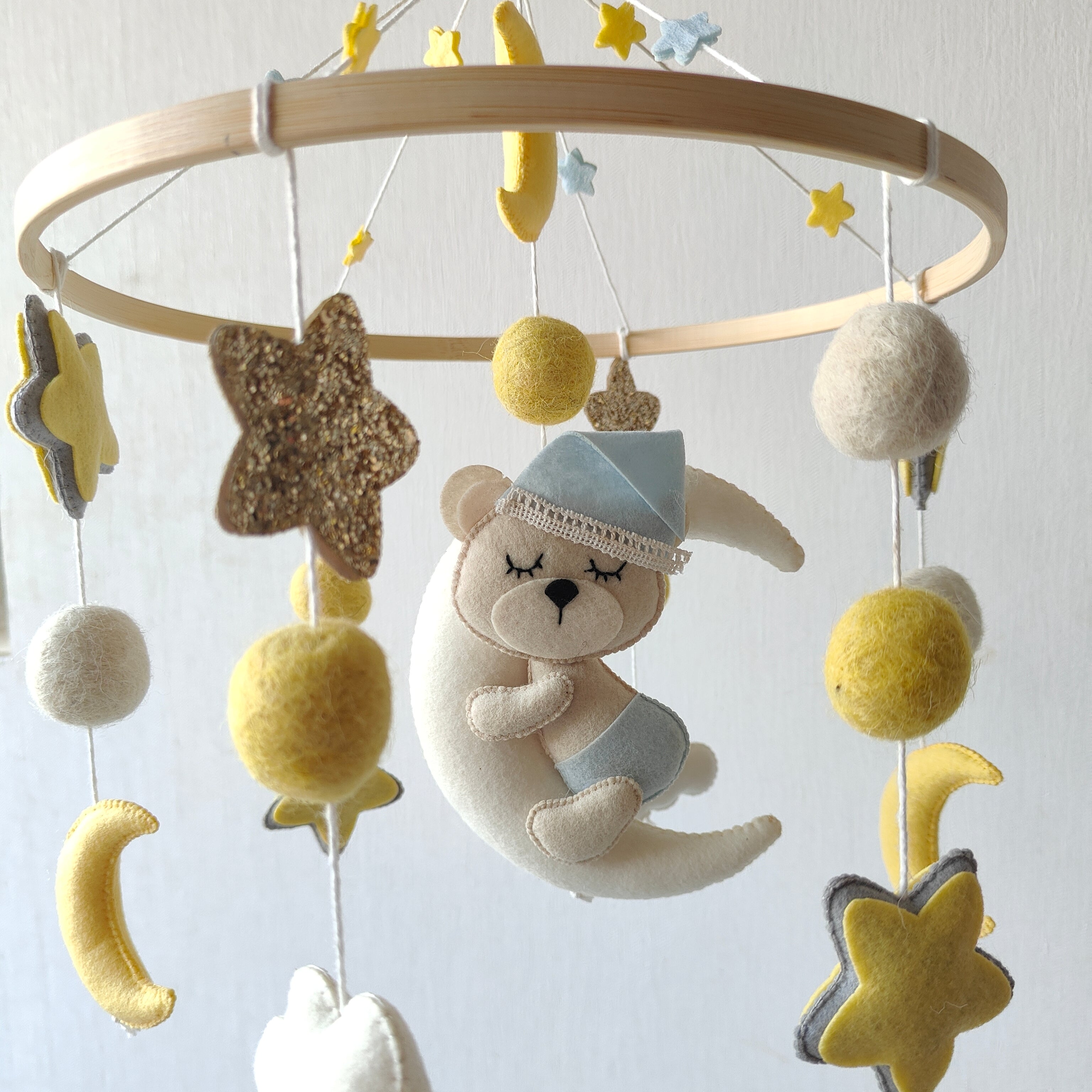 Cot / Crib Mobile - Dreaming Teddy Bear