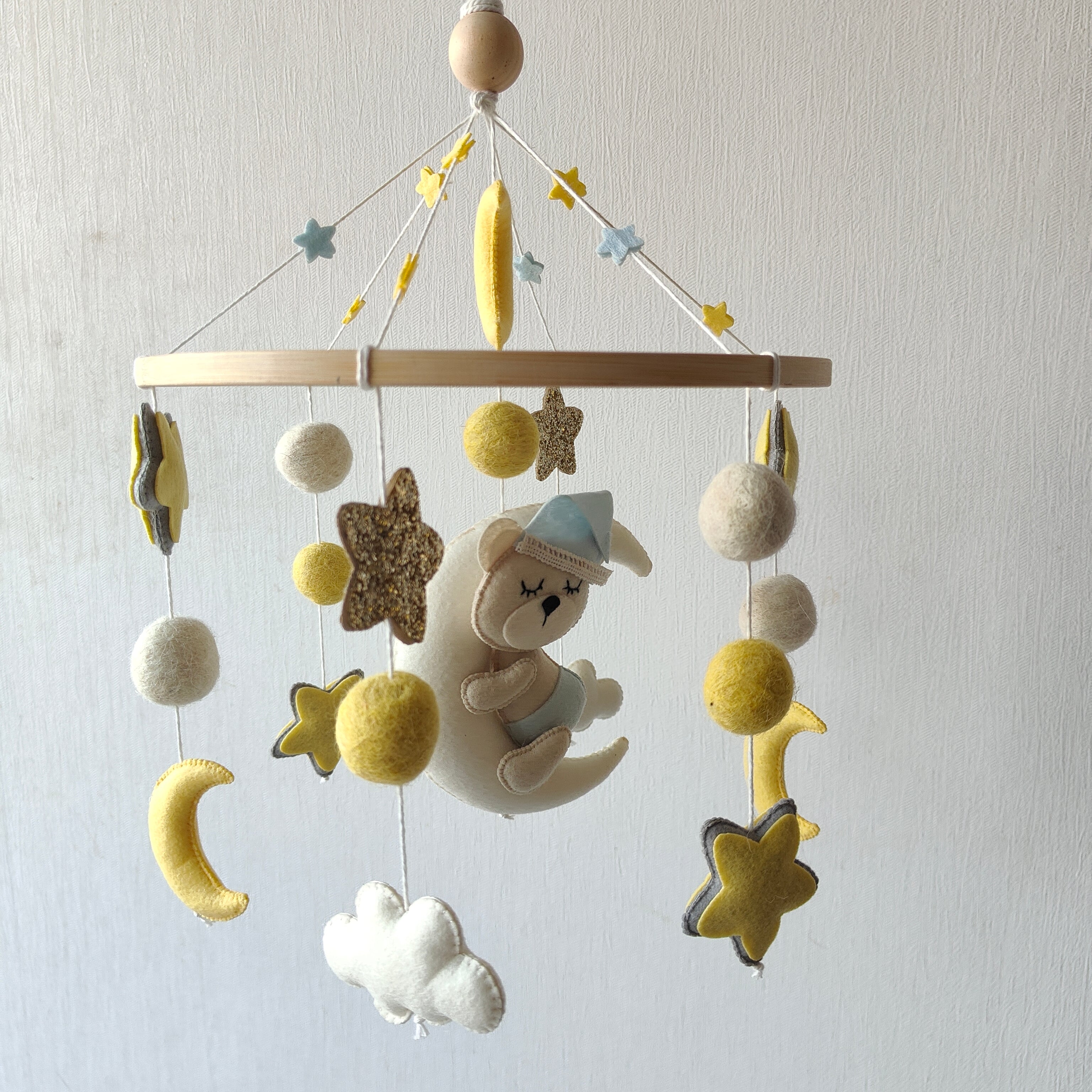 Cot / Crib Mobile - Dreaming Teddy Bear