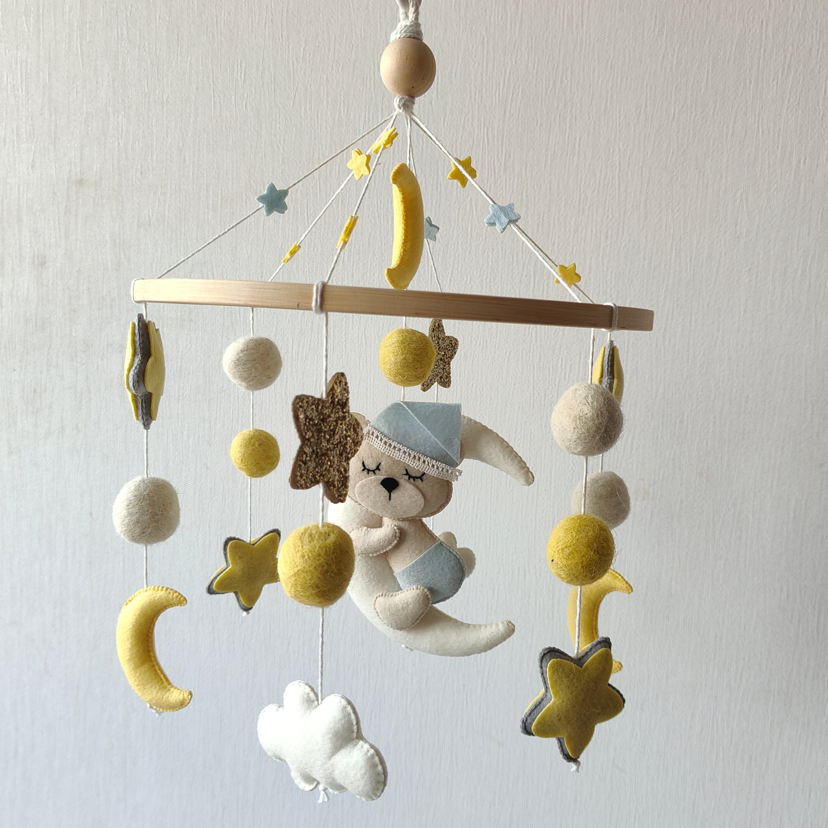 Cot / Crib Mobile - Dreaming Teddy Bear