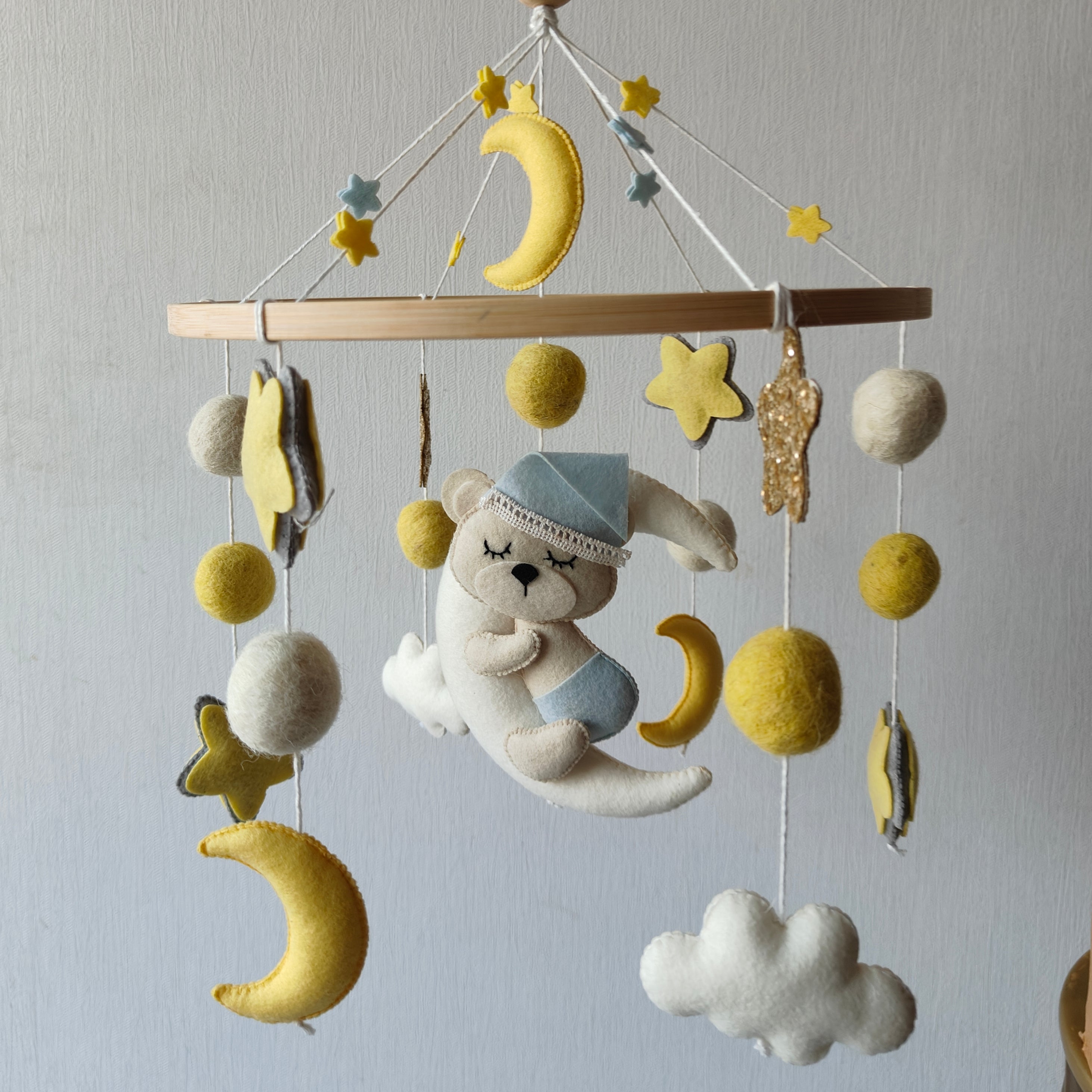 Cot / Crib Mobile - Dreaming Teddy Bear