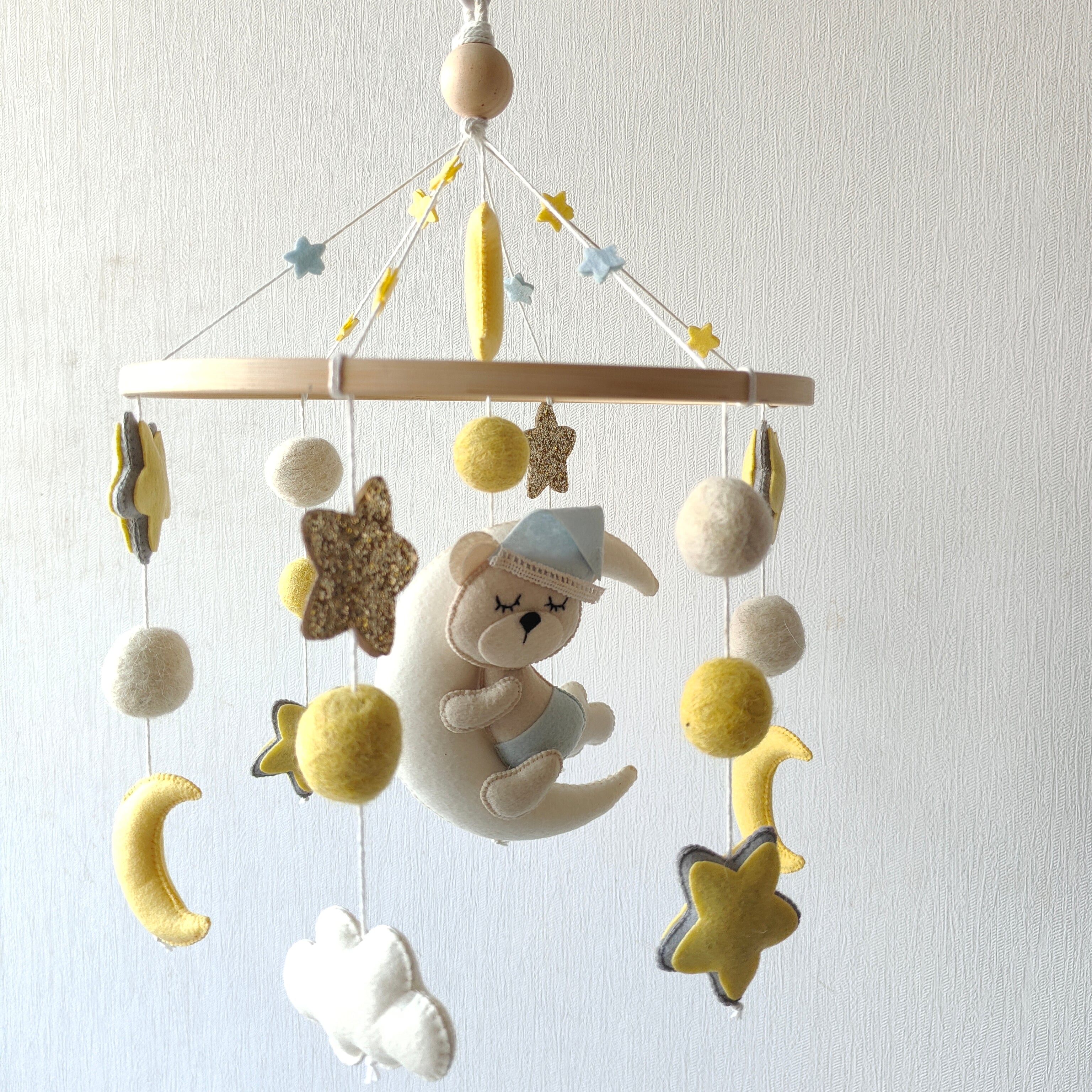 Cot / Crib Mobile - Dreaming Teddy Bear
