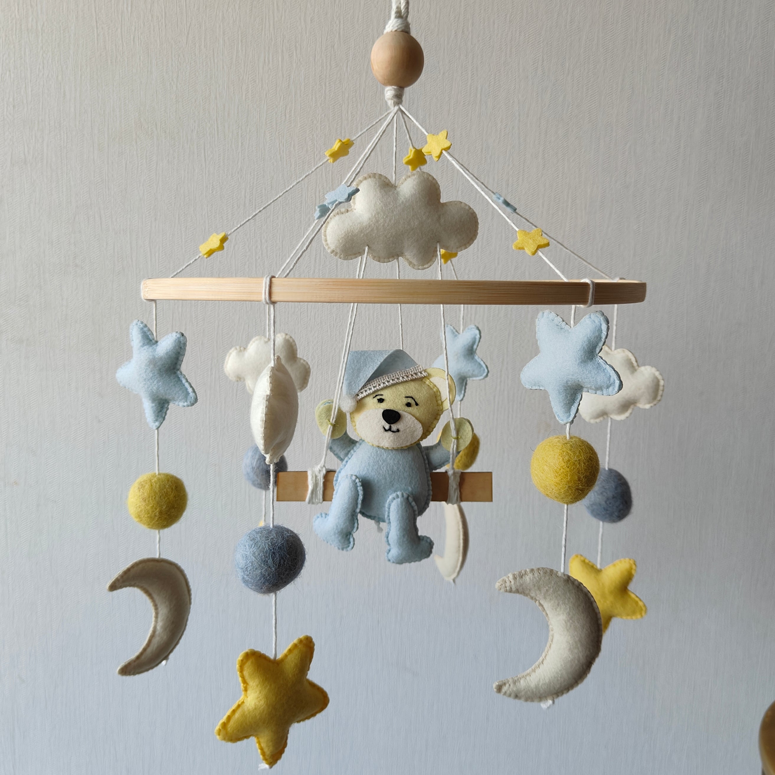 Cot / Crib Mobile - Teddy on a Swing