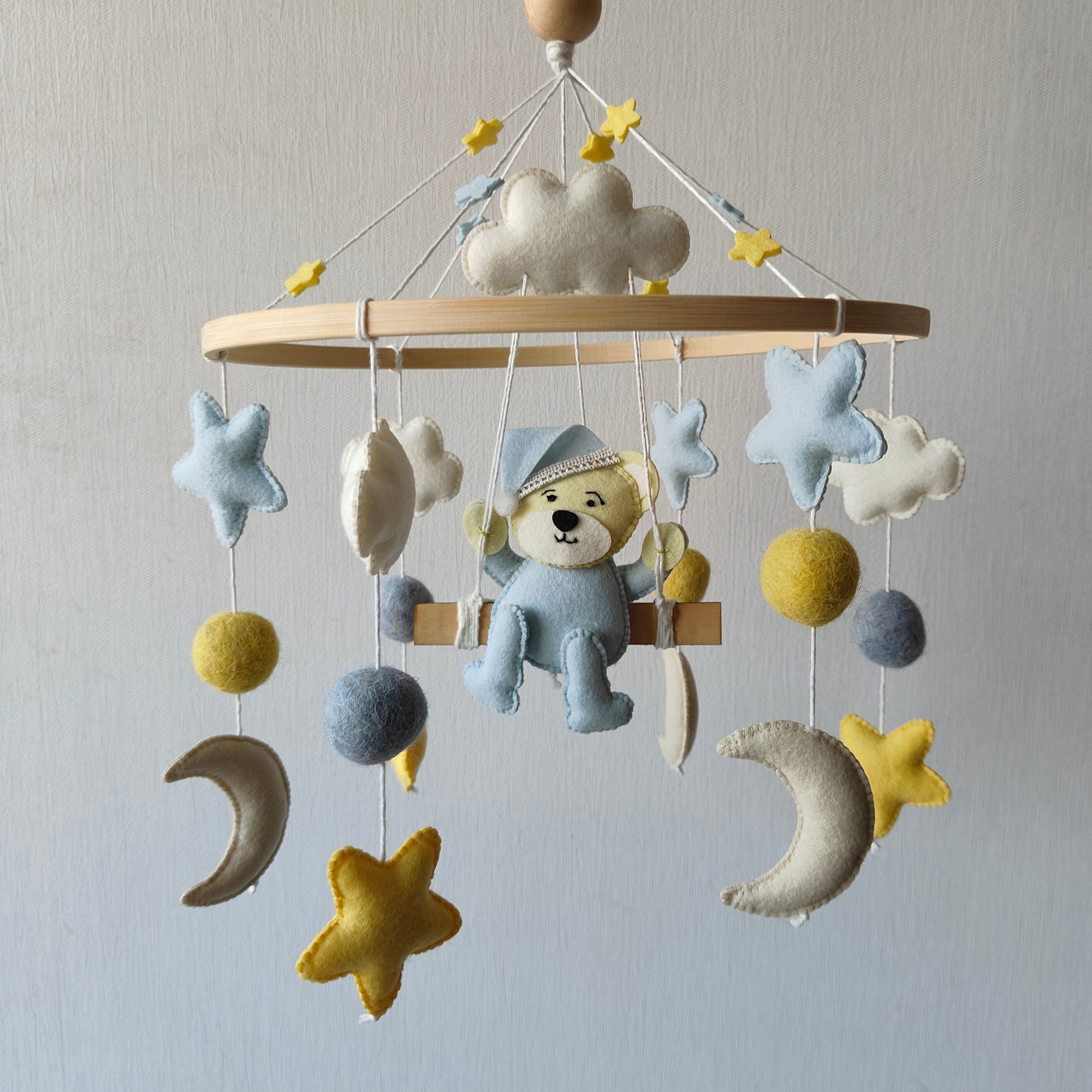 Cot / Crib Mobile - Teddy on a Swing