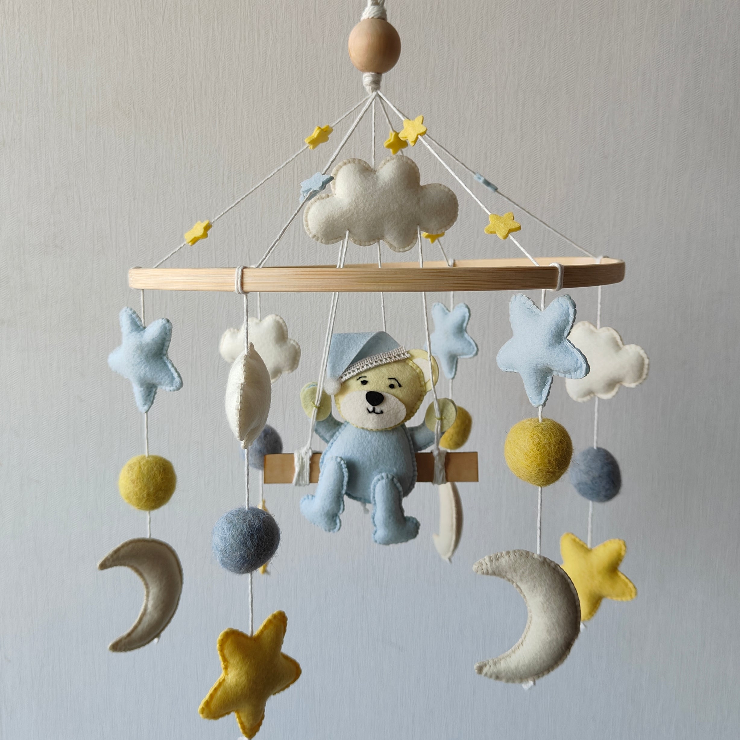 Cot / Crib Mobile - Teddy on a Swing