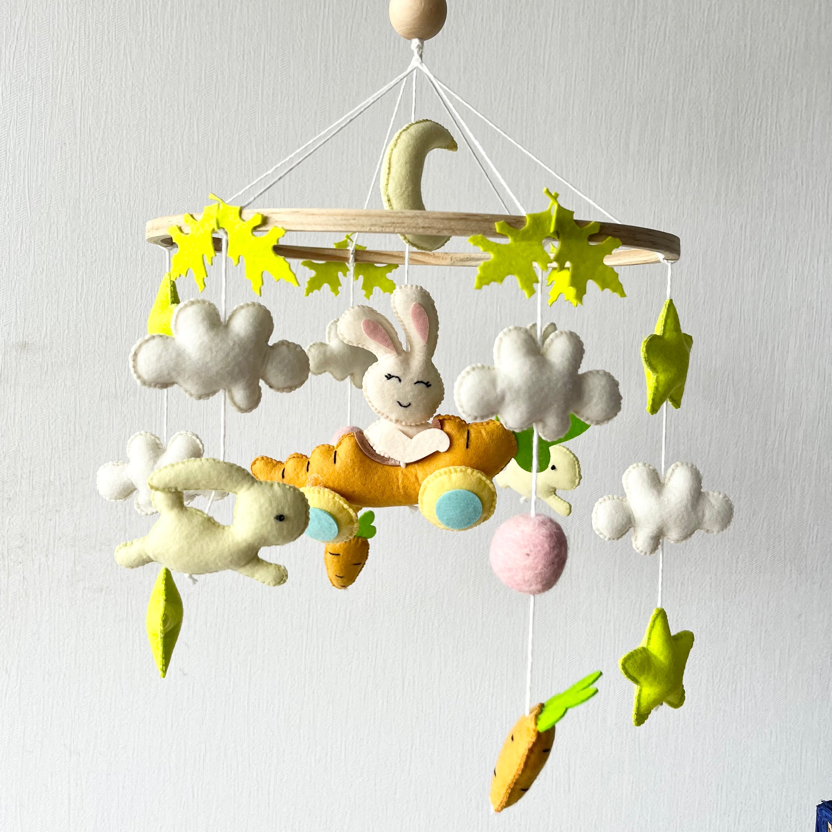 Cot / Crib Mobile - Carrot Cruiser Bunny