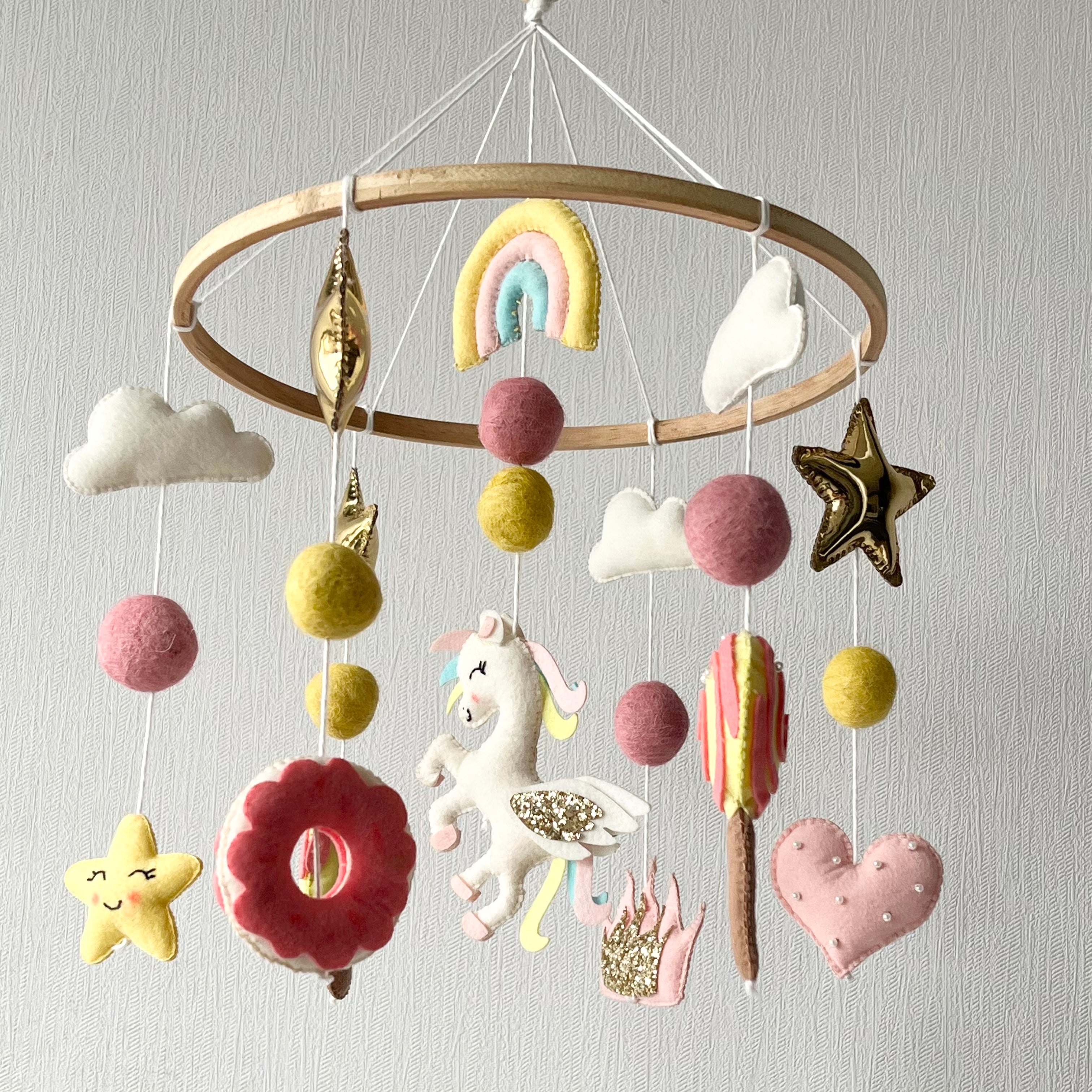 Cot / Crib Mobile - Whimsical Unicorn