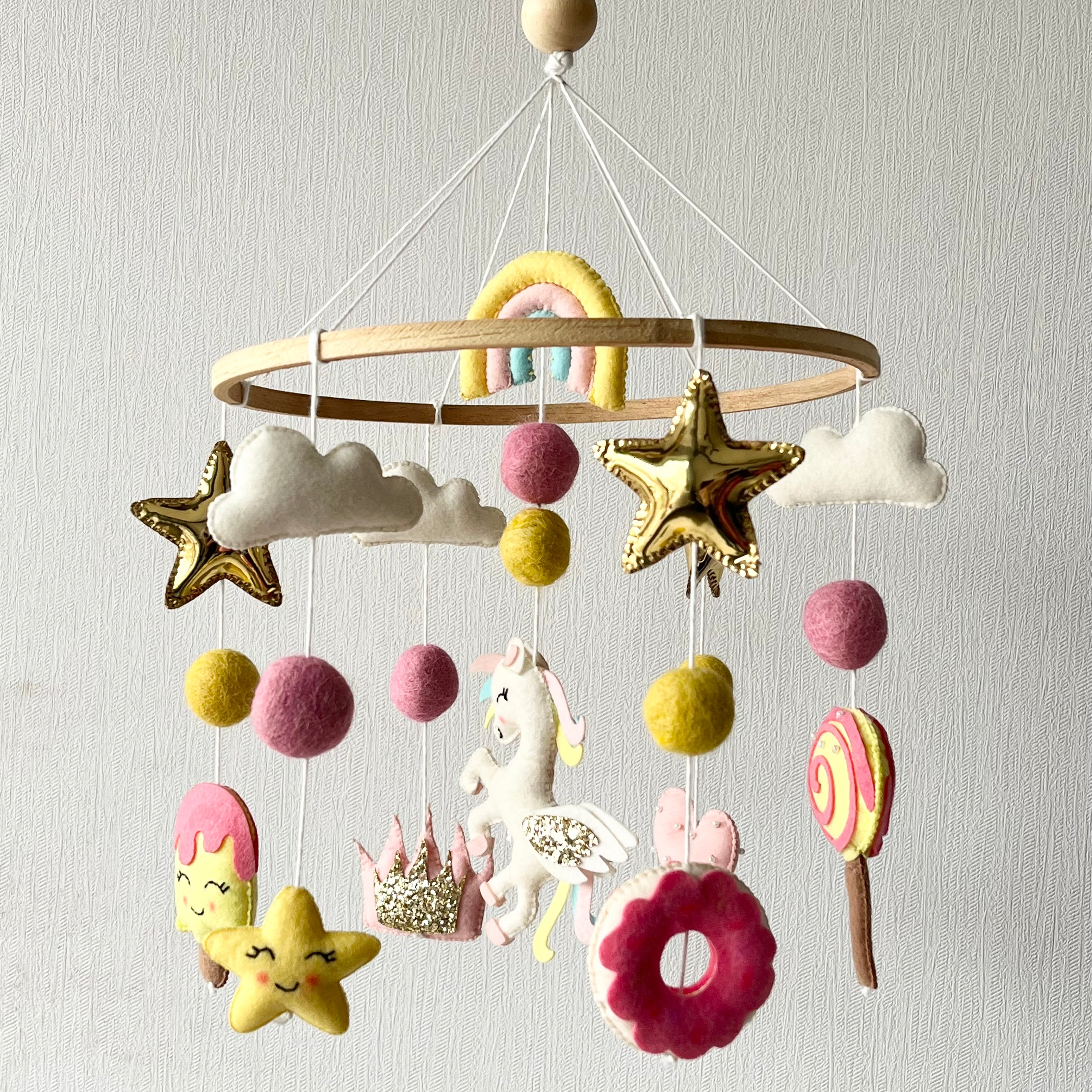 Cot / Crib Mobile - Whimsical Unicorn