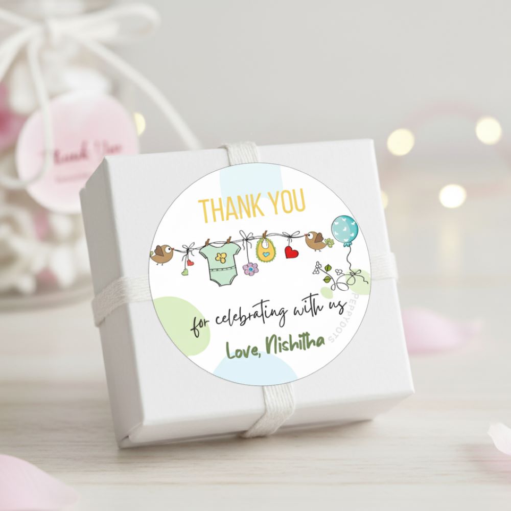 Personalised Round Thank You Label