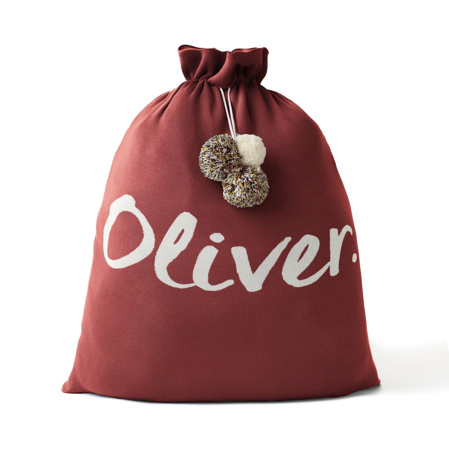 Classic Christmas Santa Sack - Base: Baked Apple; Letter: Ivory