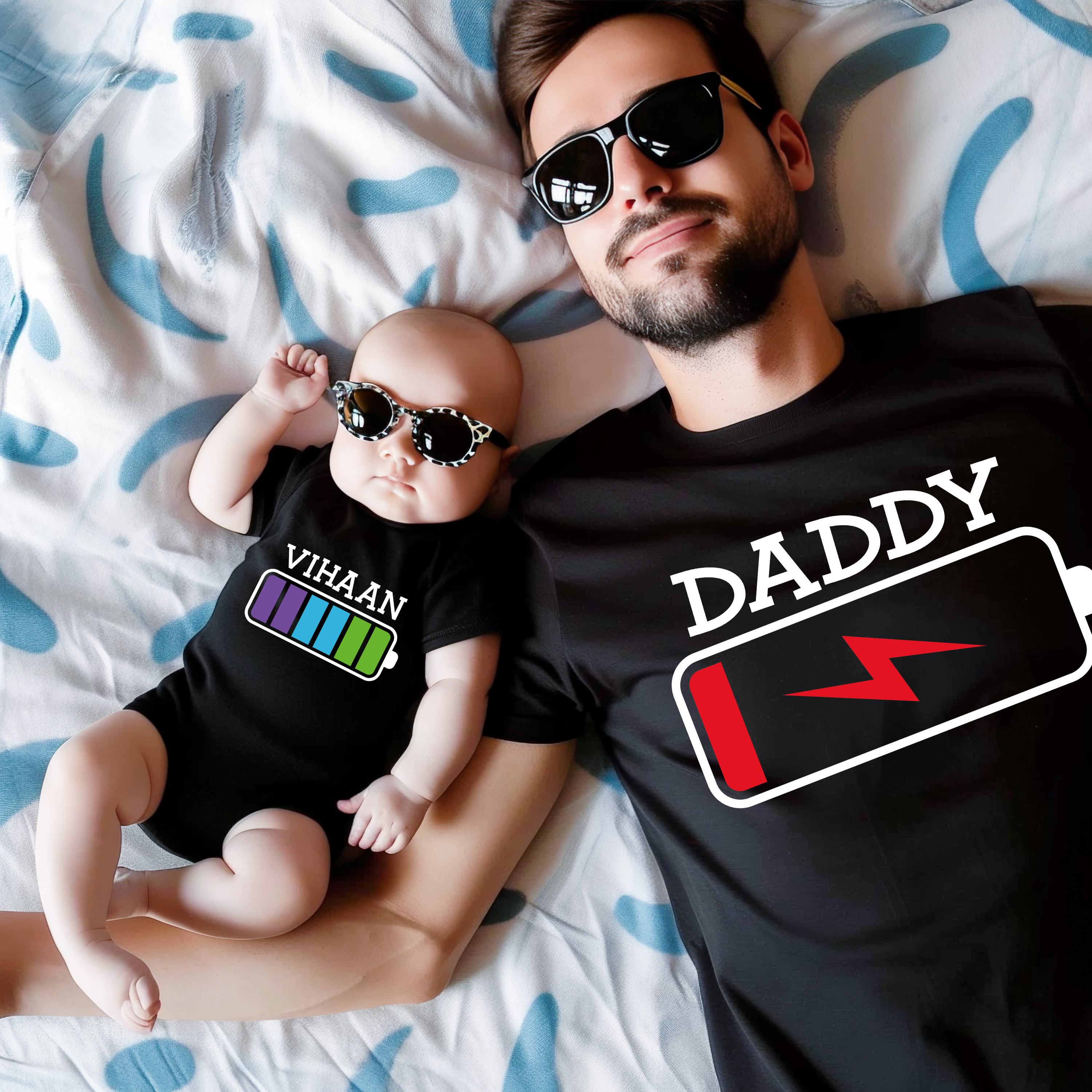 Daddy & Kid Battery Level Black Combo