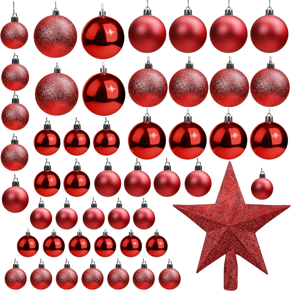 Bauble Kit with Tree Top Star- Berry Red (50 pcs)