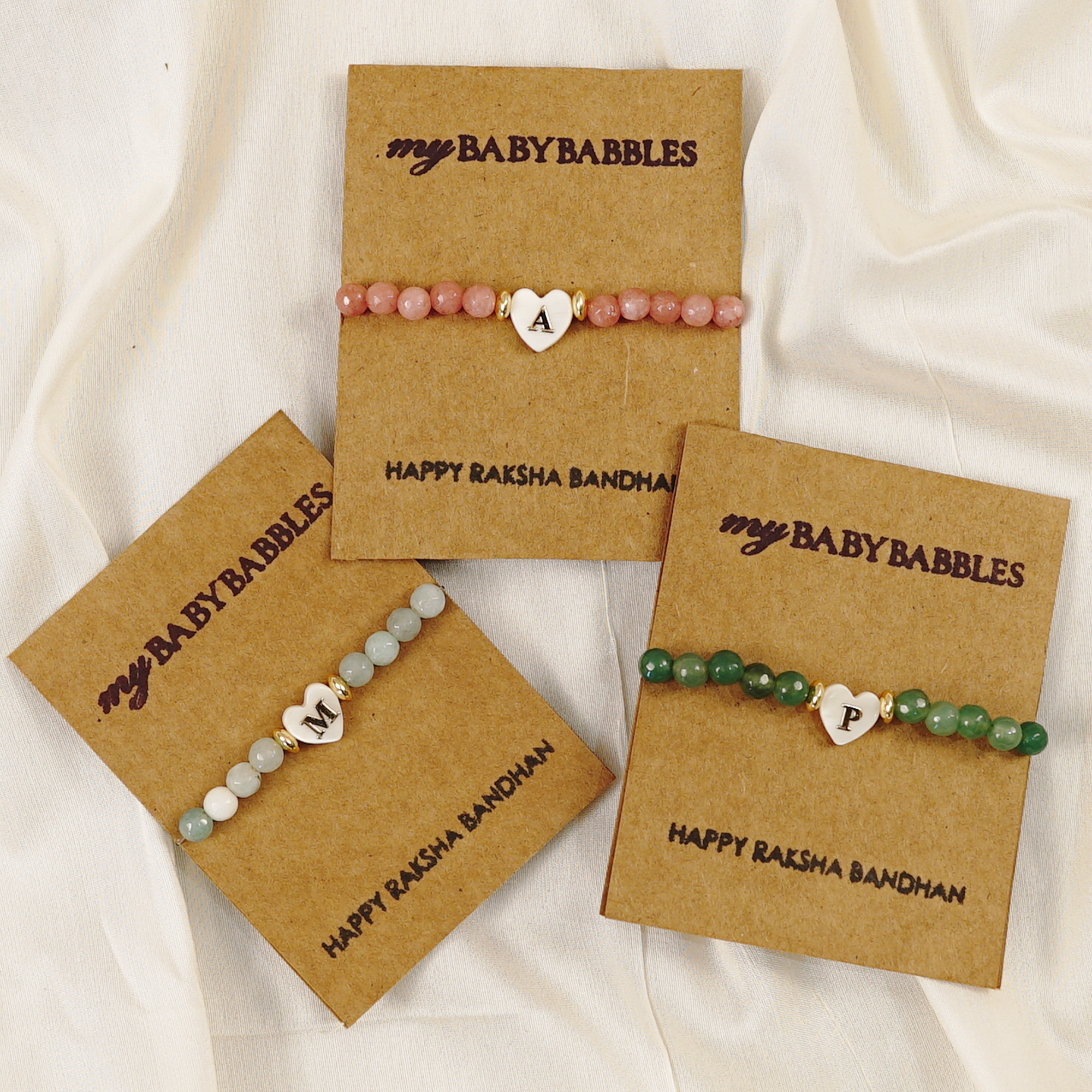 Personalised Beaded Rakhi Bracelet with Initial