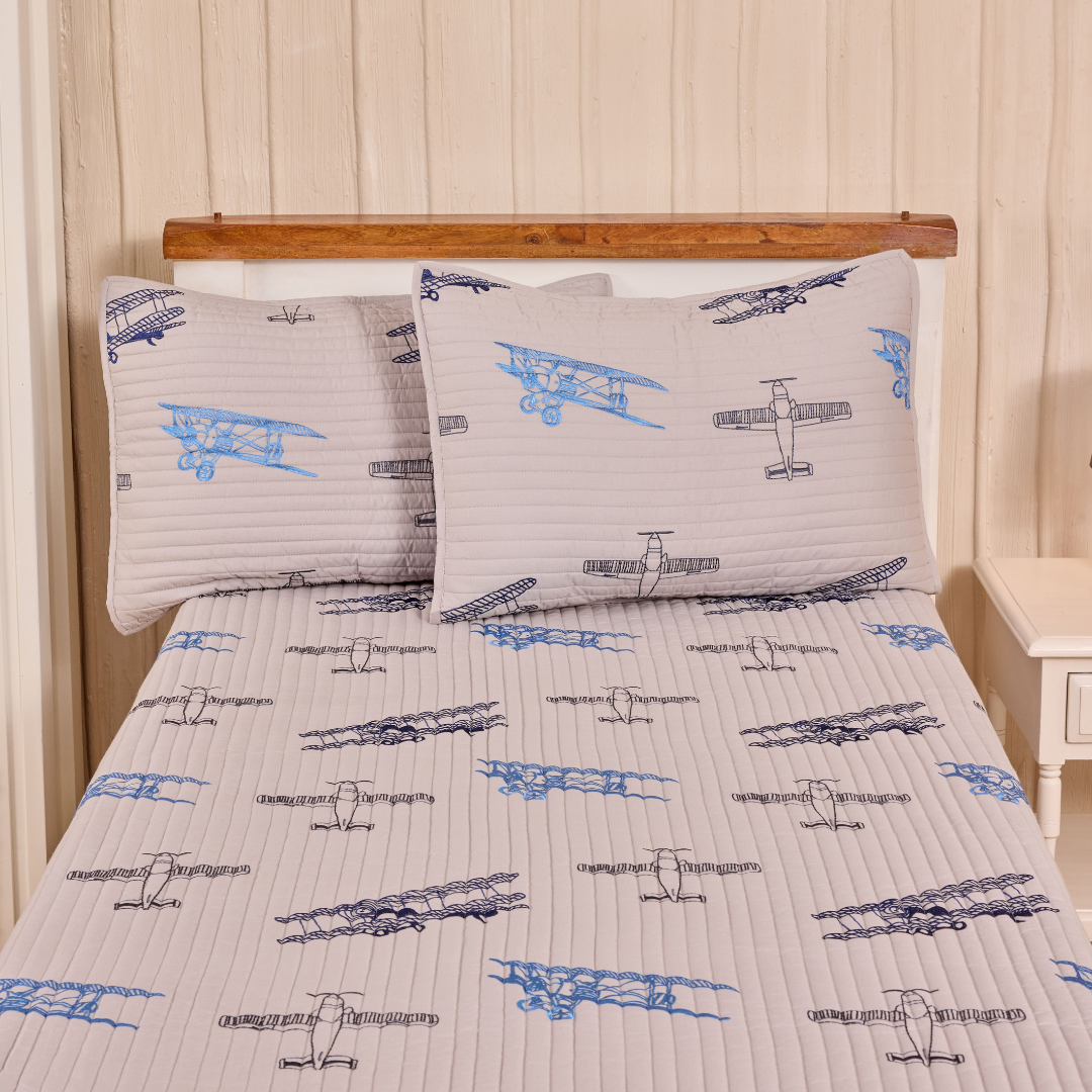 Fly Away with Me Single/ Double/ King Bed Spread Set-Grey