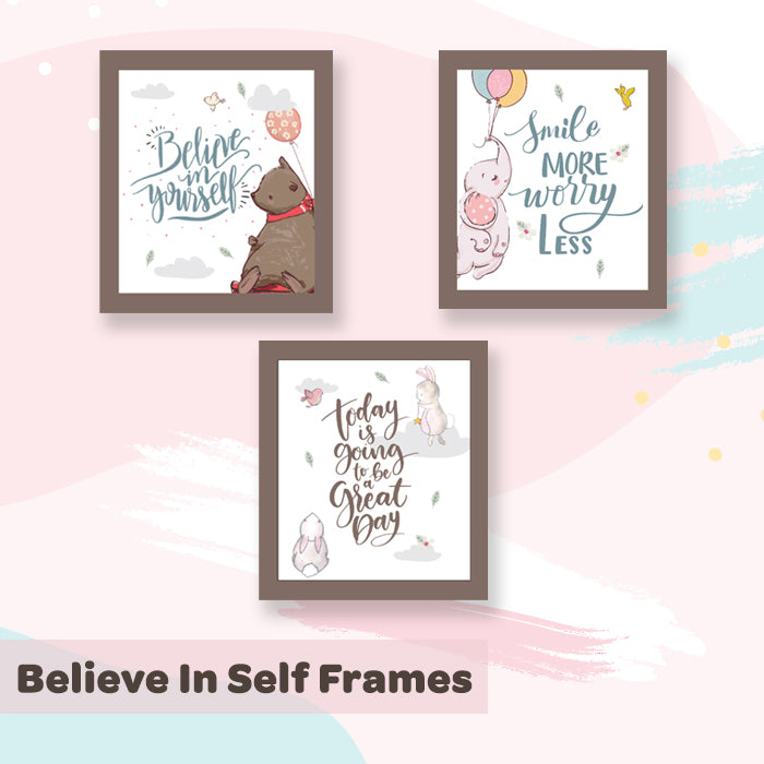 Believe in Self Framed Wall Art (Set of 3)