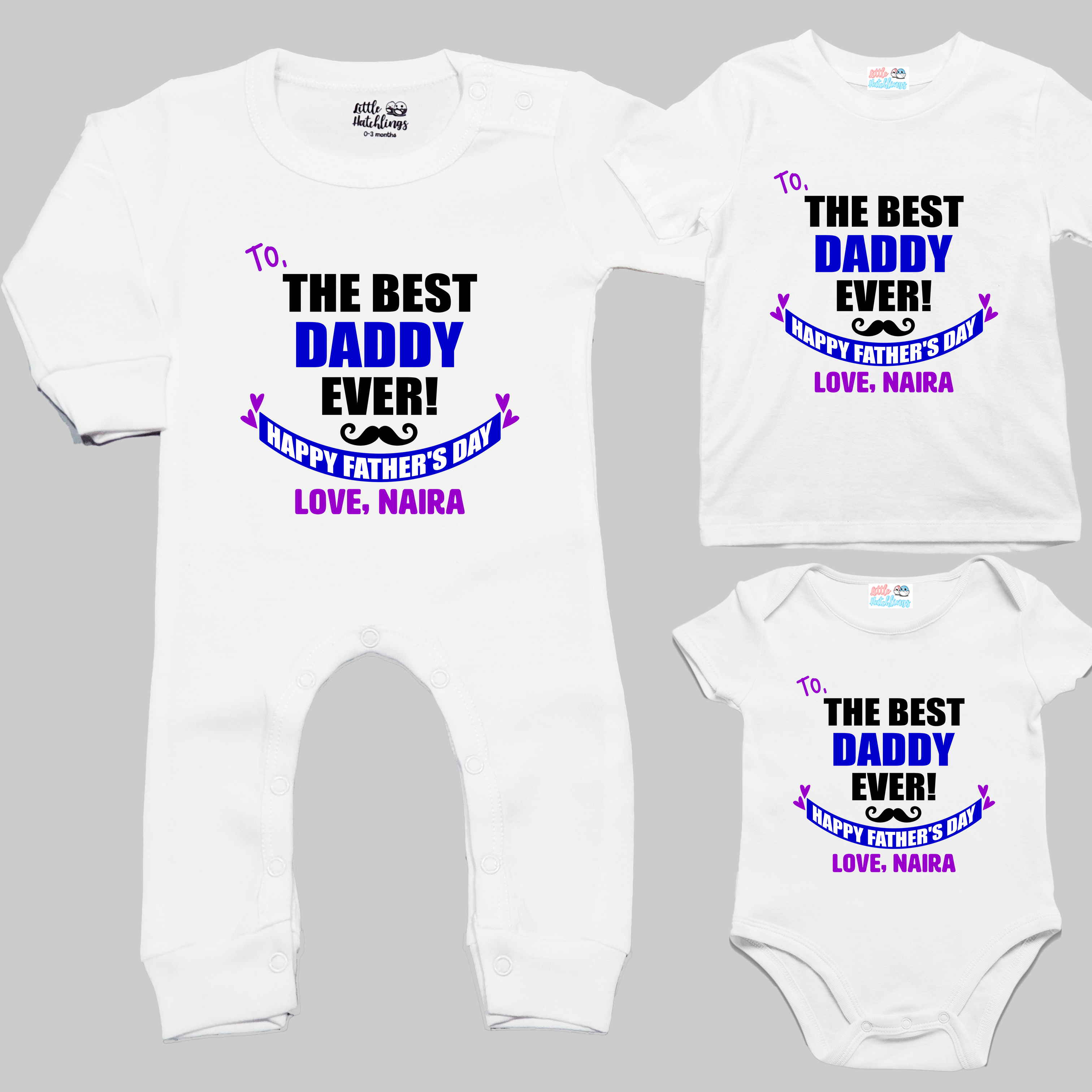 Best Daddy Banner - Father's Day - White Onesie / Romper / Tshirt