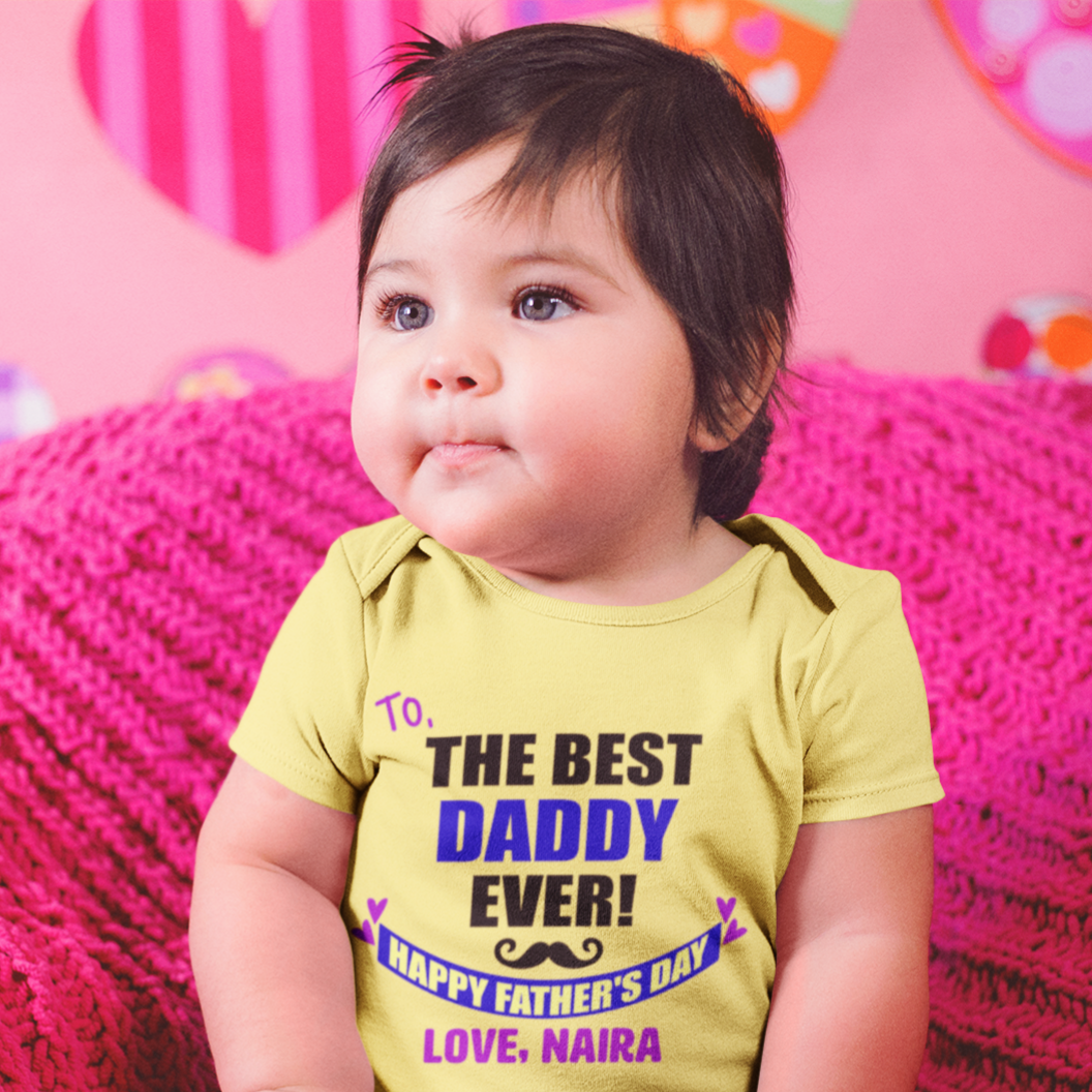 Best Daddy Ever (Banner) Yellow Onesie