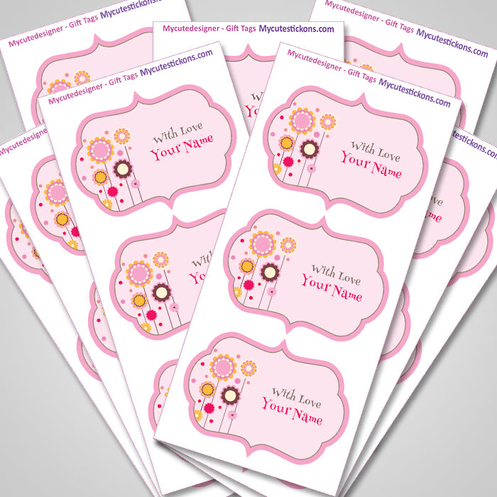 Personalised Gift Sticker - Bloom - Set of 60