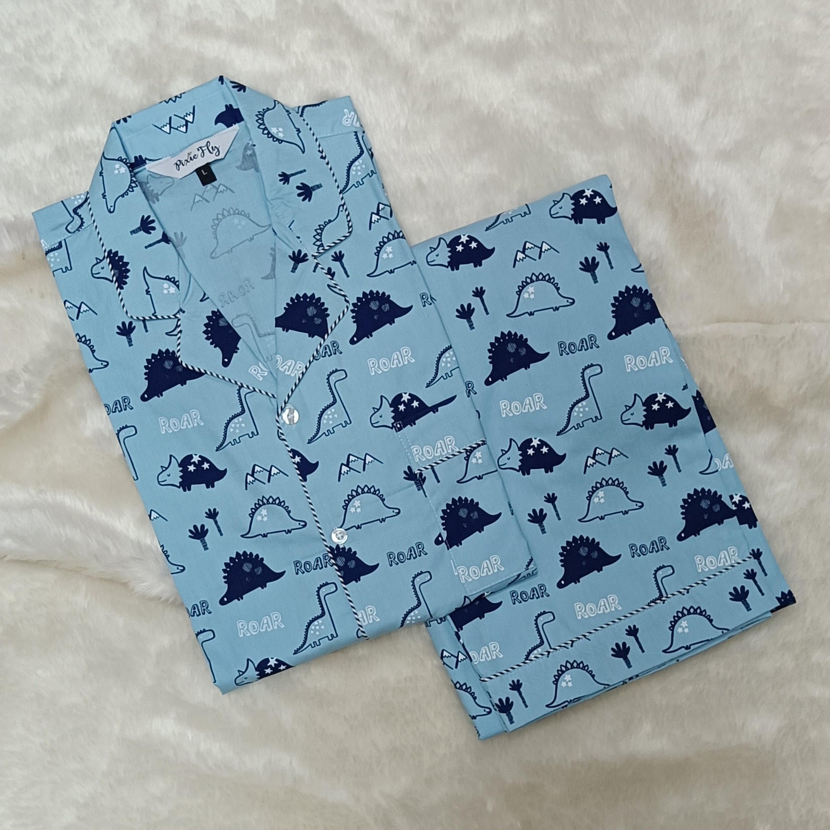 Adult Pyjama Set - Blue Dino For Women