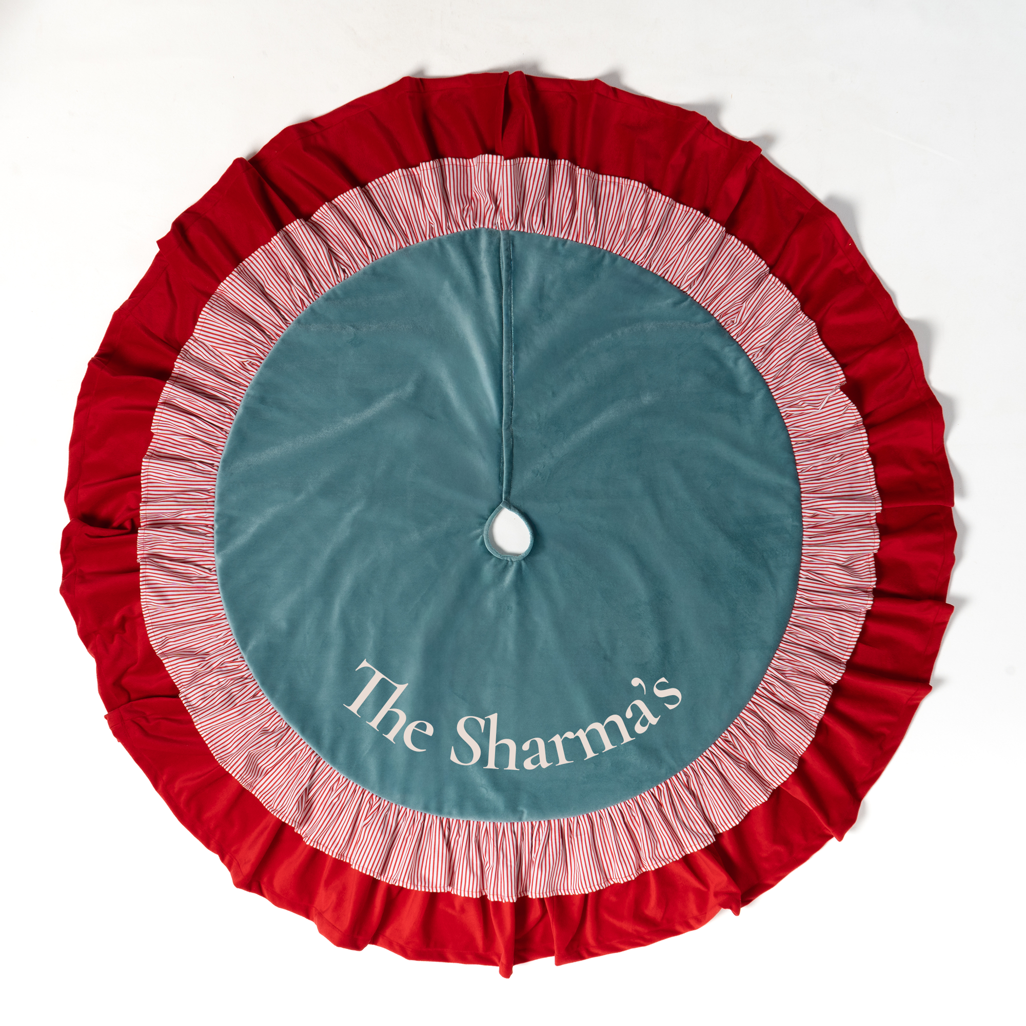 Personalised Blue Velvet Frill Skirt