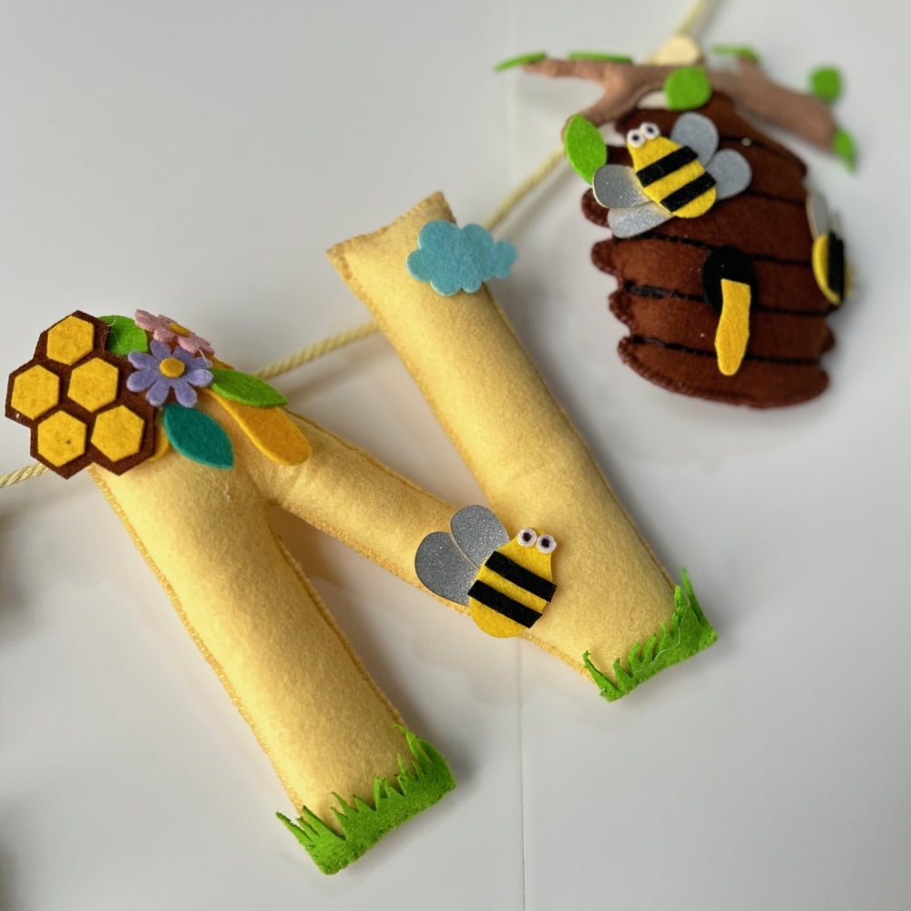 Babble Wrap Bumble Bee Name Bunting/Garland