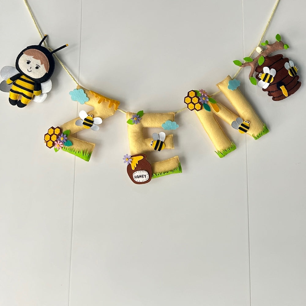 Babble Wrap Bumble Bee Name Bunting/Garland