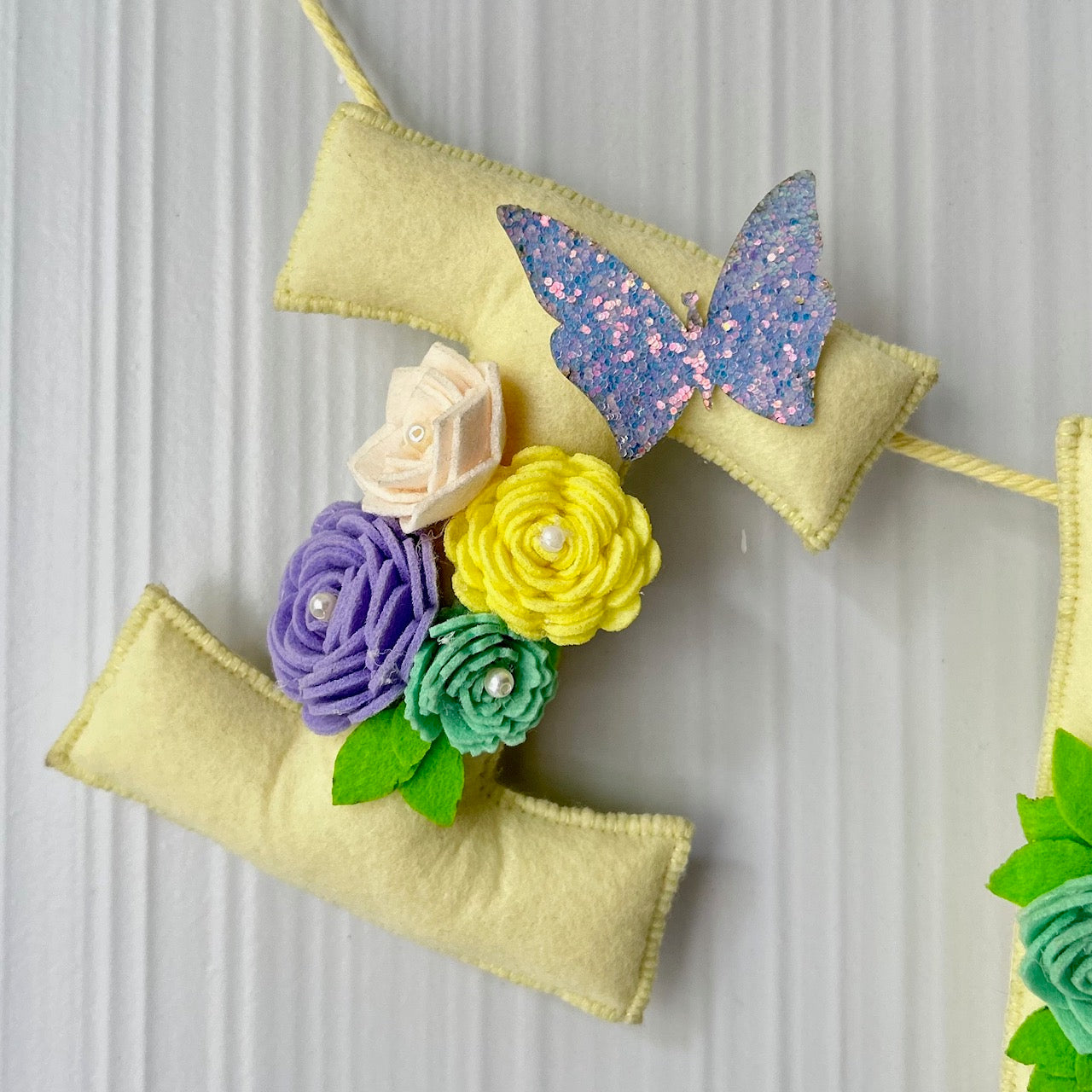 Babble Wrap Butterfly Garden Name Bunting/Garland