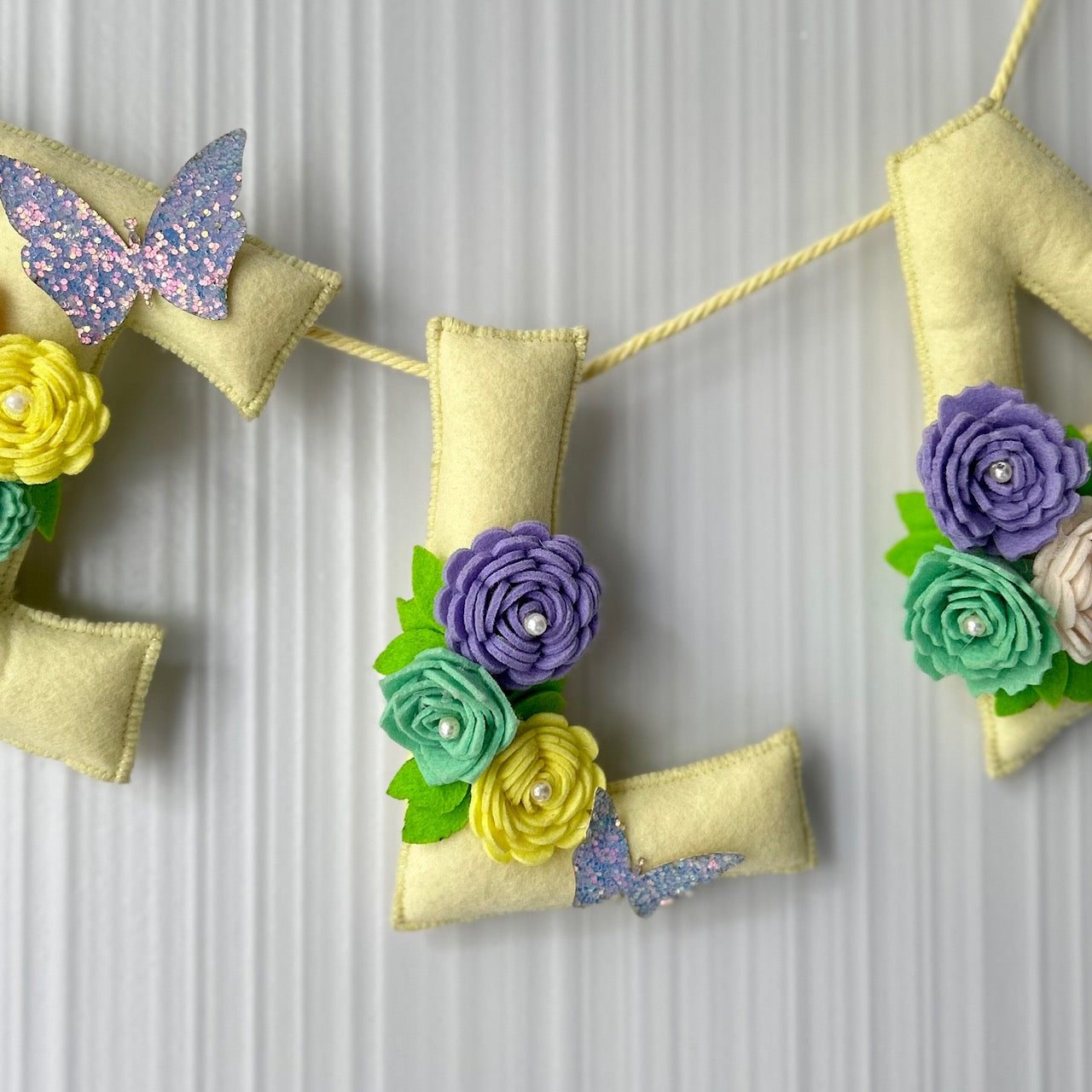 Babble Wrap Butterfly Garden Name Bunting/Garland