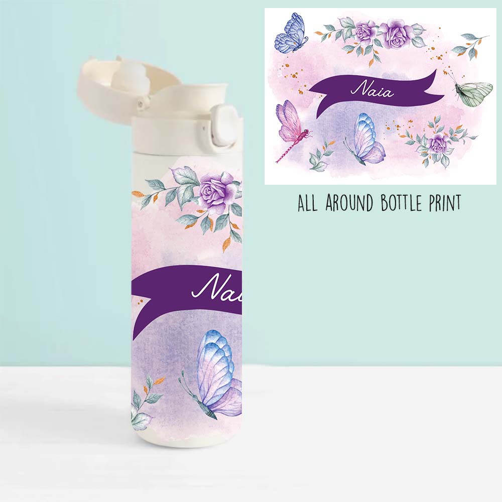 Insulated Water Bottle - Butterfly