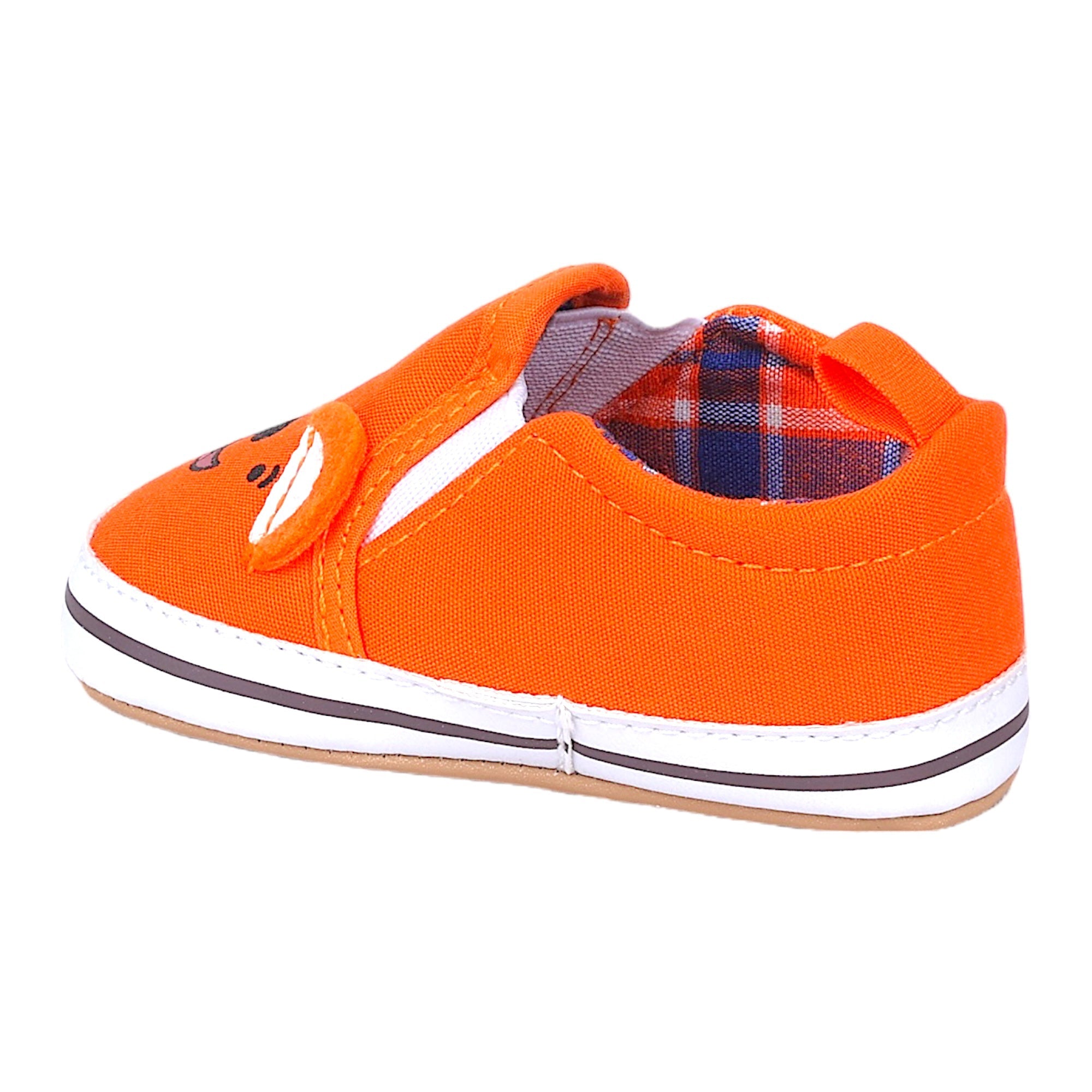 Baby Moo Happy Puppy Anti-Skid Canvas Sneakers - Orange