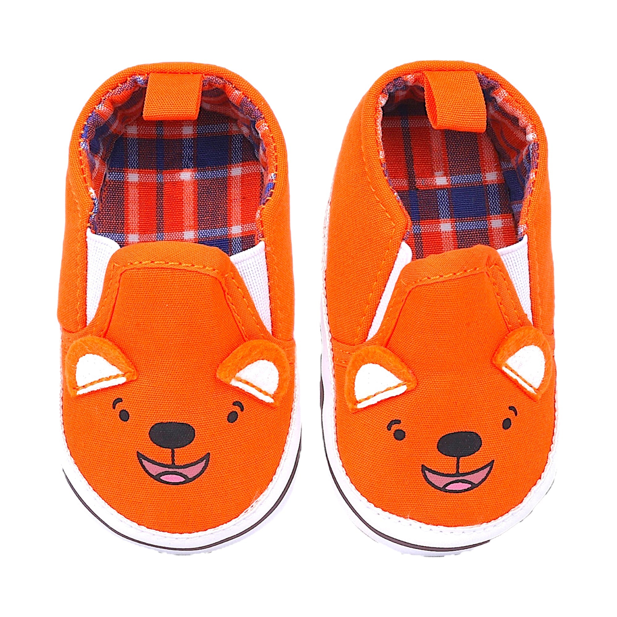 Baby Moo Happy Puppy Anti-Skid Canvas Sneakers - Orange