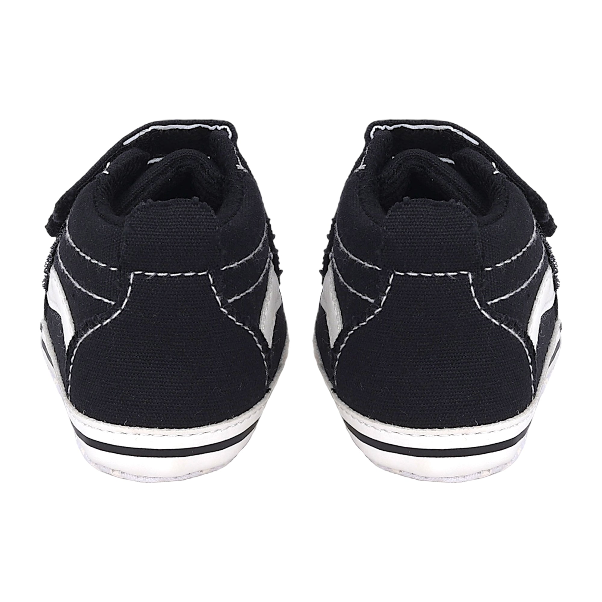 Baby Moo Stylish Casual Velcro Straps Anti-Skid Sneakers - Black