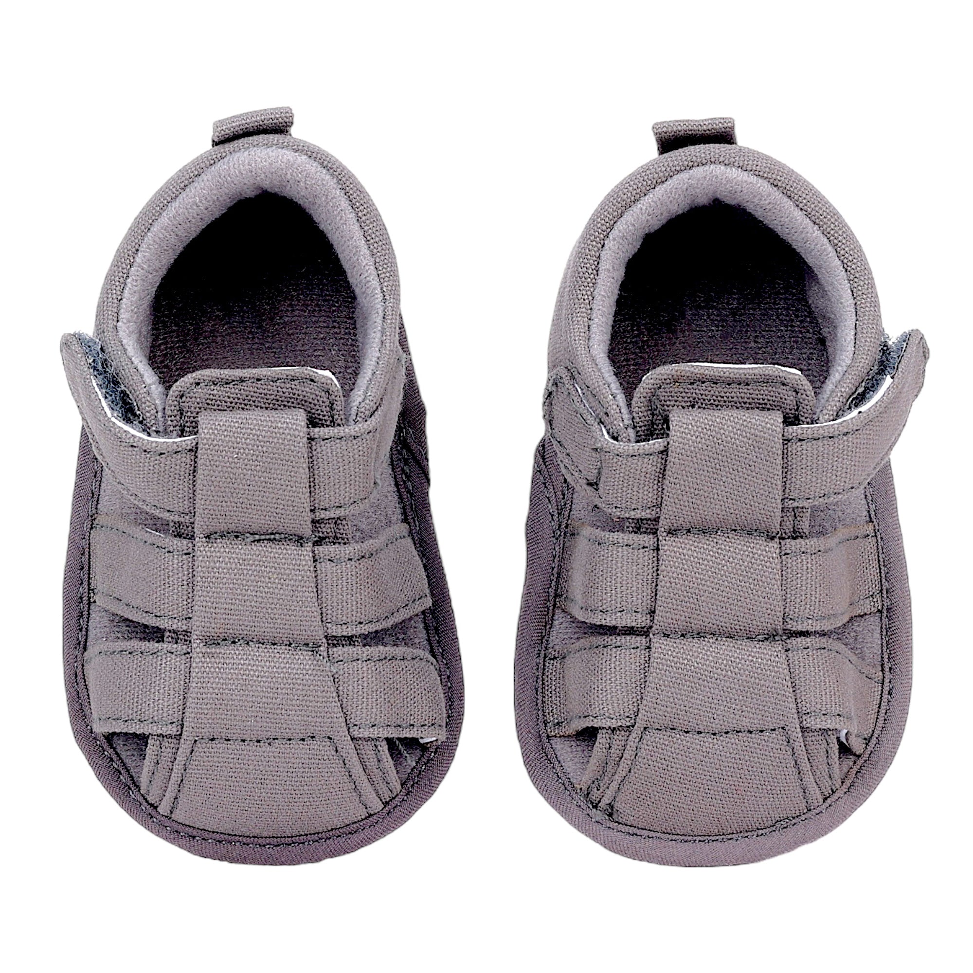 Baby Moo Stylish Breathable Velcro Straps Anti-Skid Sandals - Grey