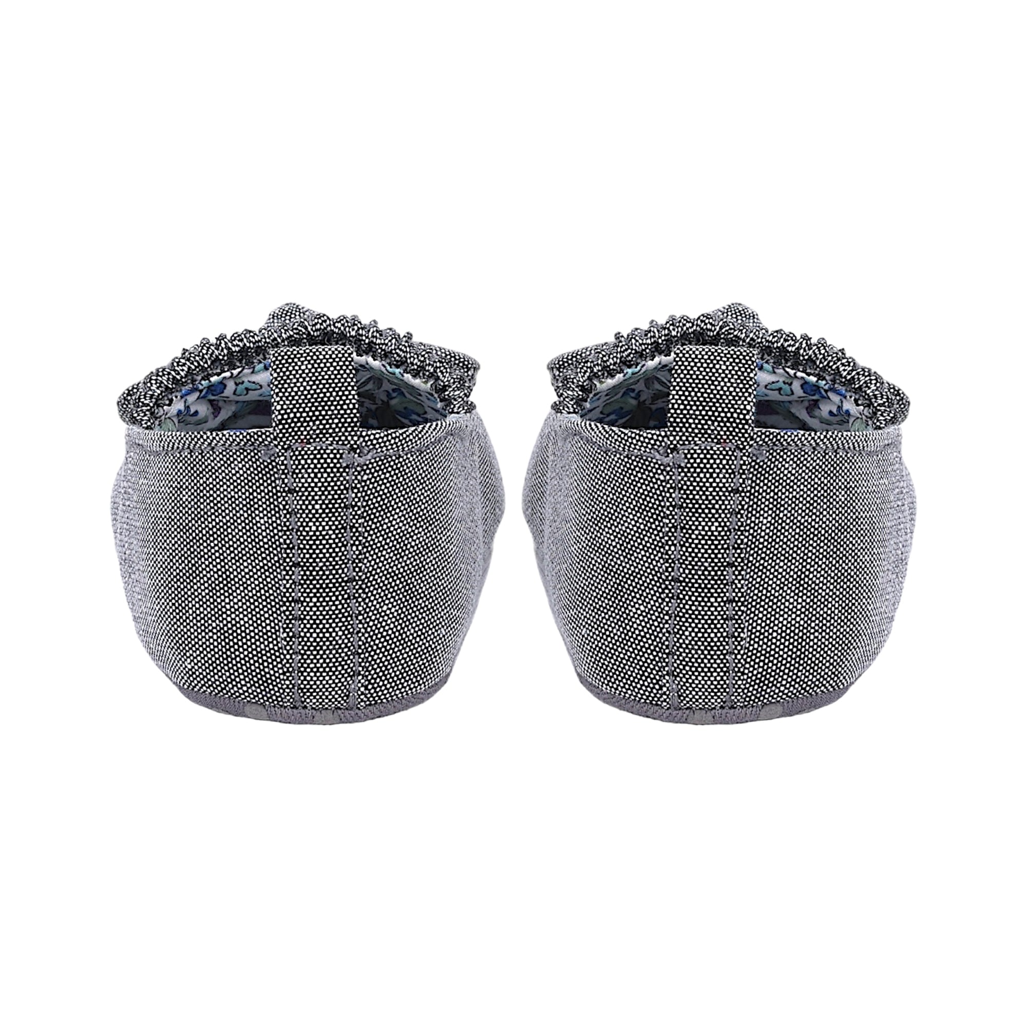 Baby Moo Bow Knot Elastic Strap First Walkers Anti-Skid Ballerina Booties - Grey