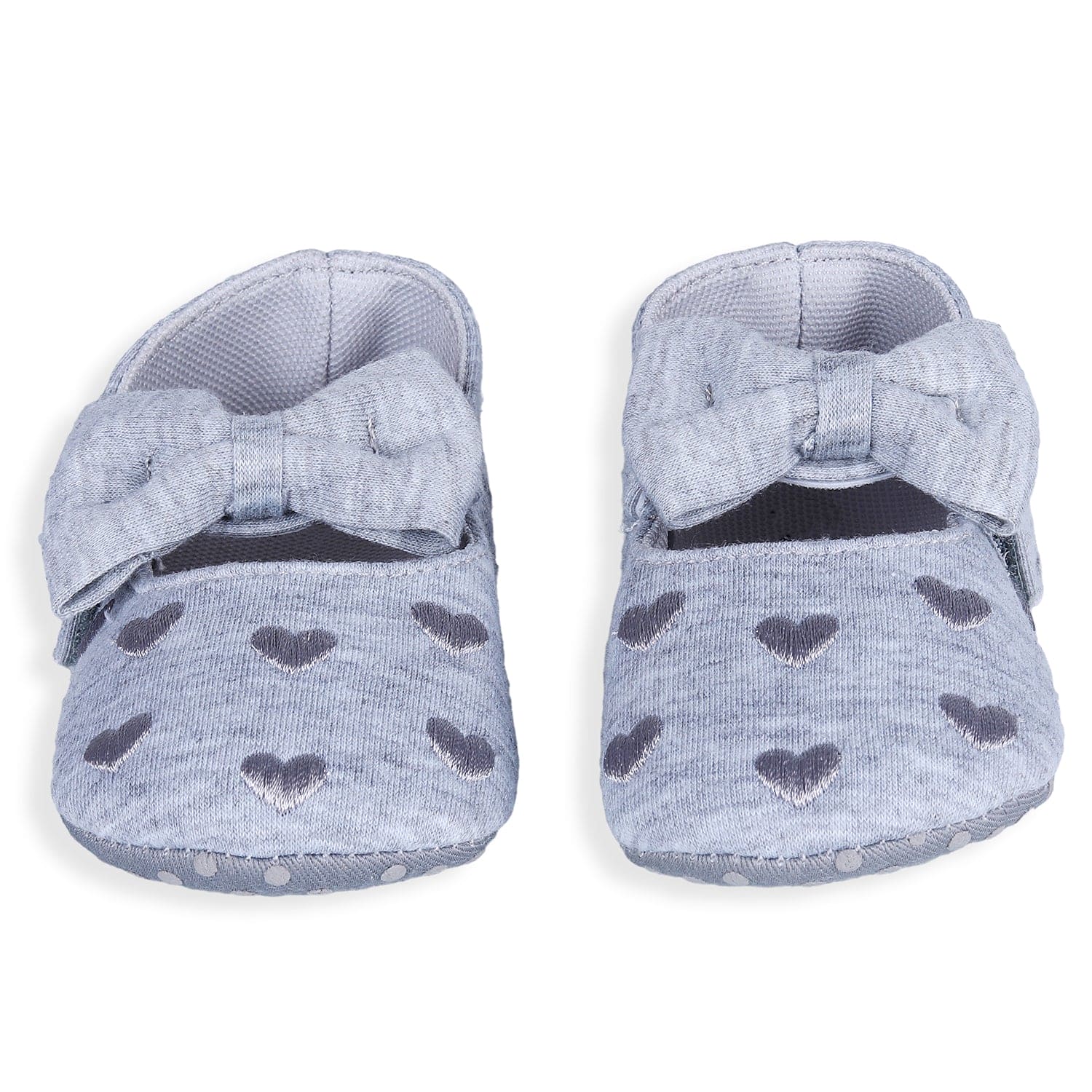 Princess Heart Premium Girls Anti-Slip Ballerina Booties - Grey - Baby Moo