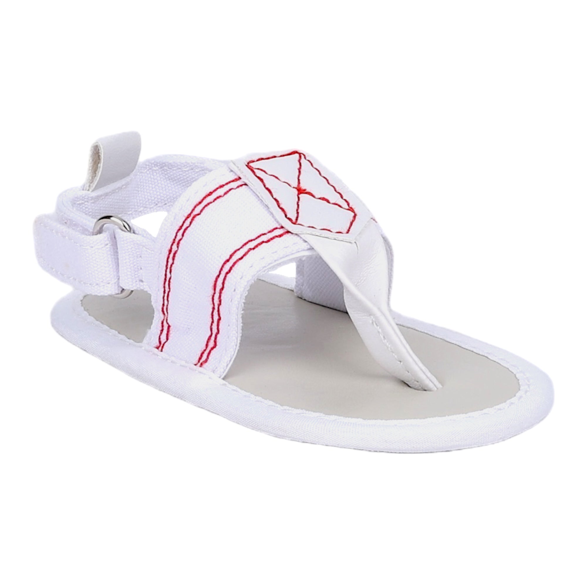 Baby Moo Classic Hook-Loop Anti-Skid Open Toe Sandals - White